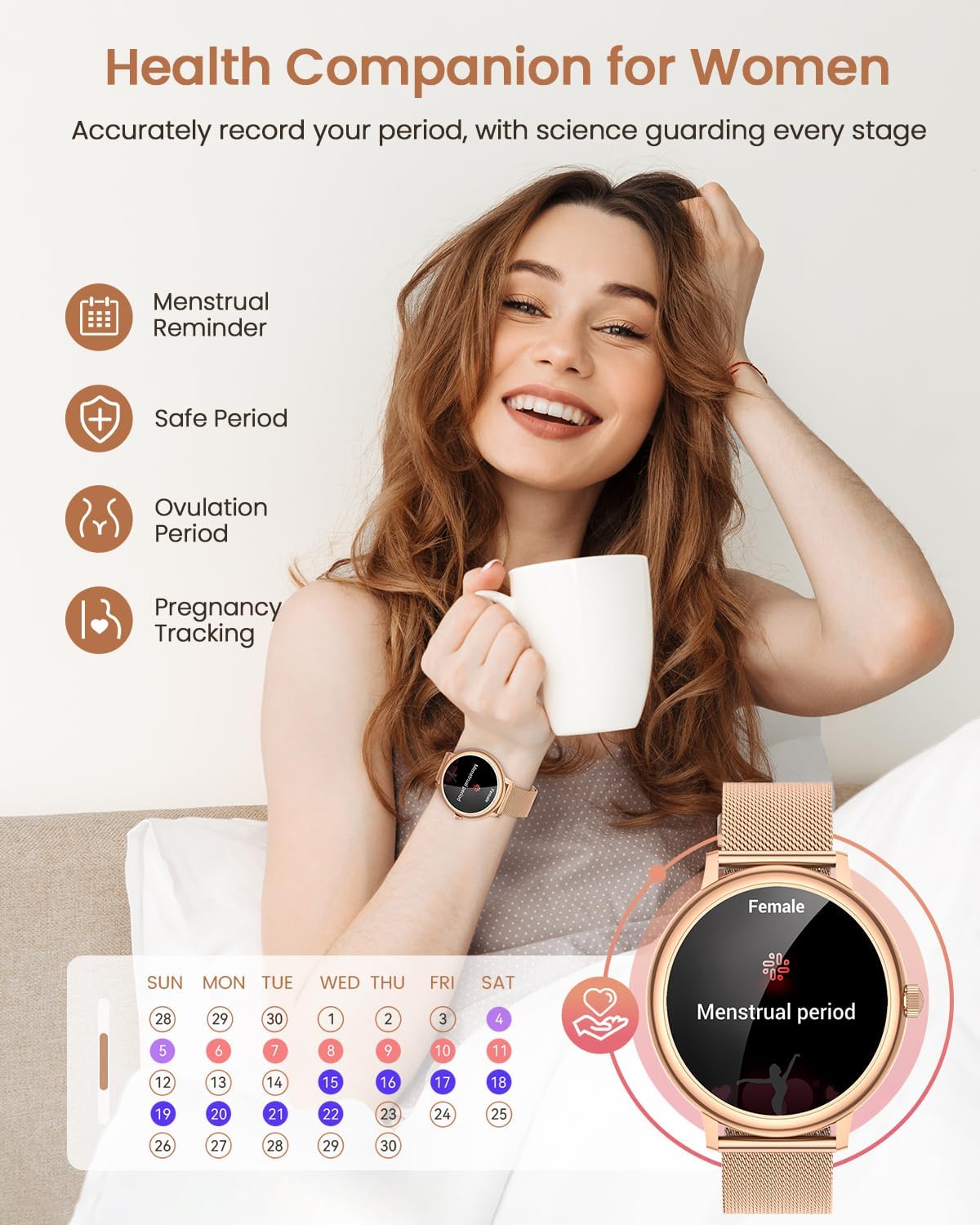 Detalle 2 de RUXINGX Reloj Inteligente Mujer 1,19" AMOLED