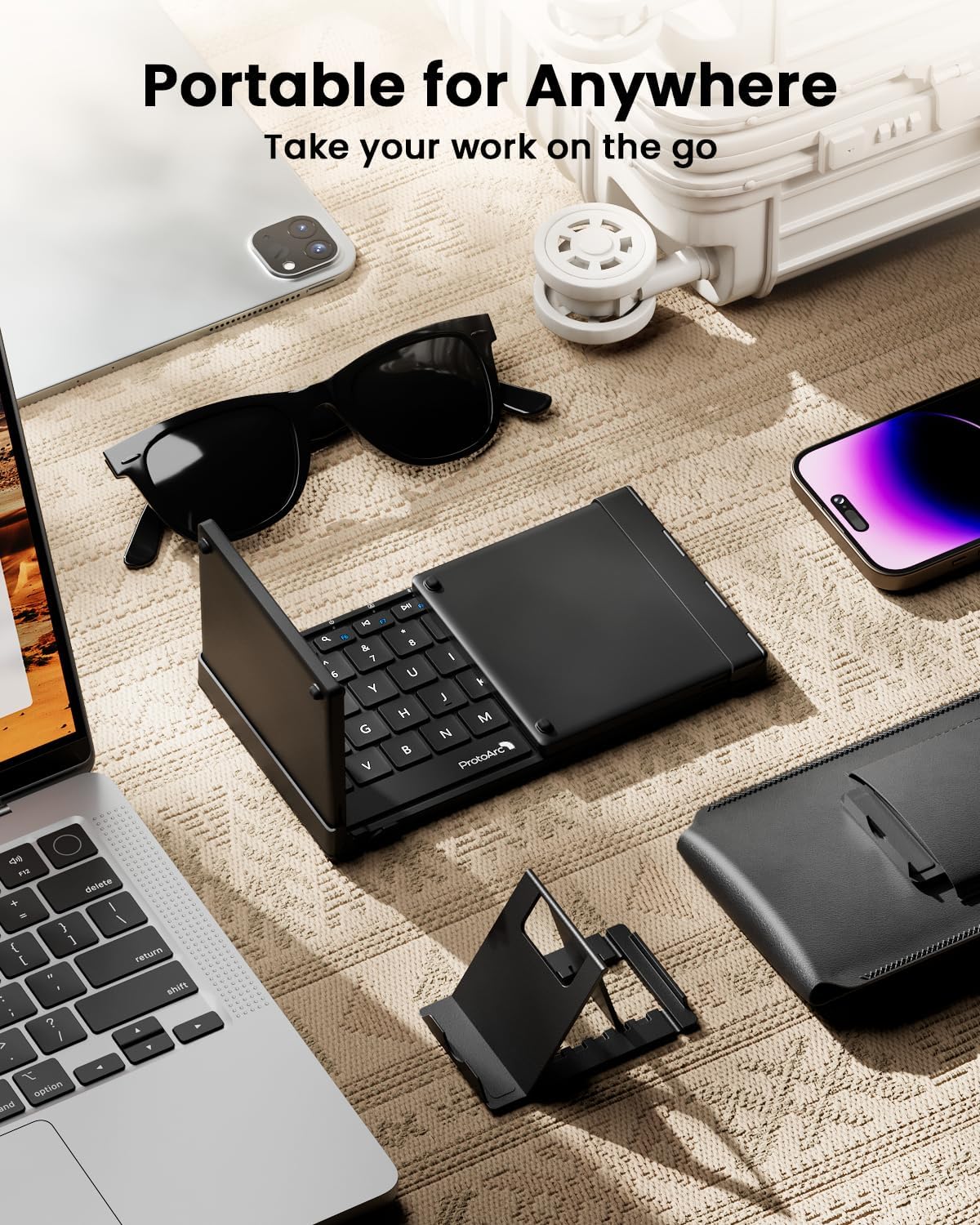 Detalle 2 de ProtoArc XK01 TP Foldable Keyboard with Touchpad, 88 Keys, Bluetooth 5.1