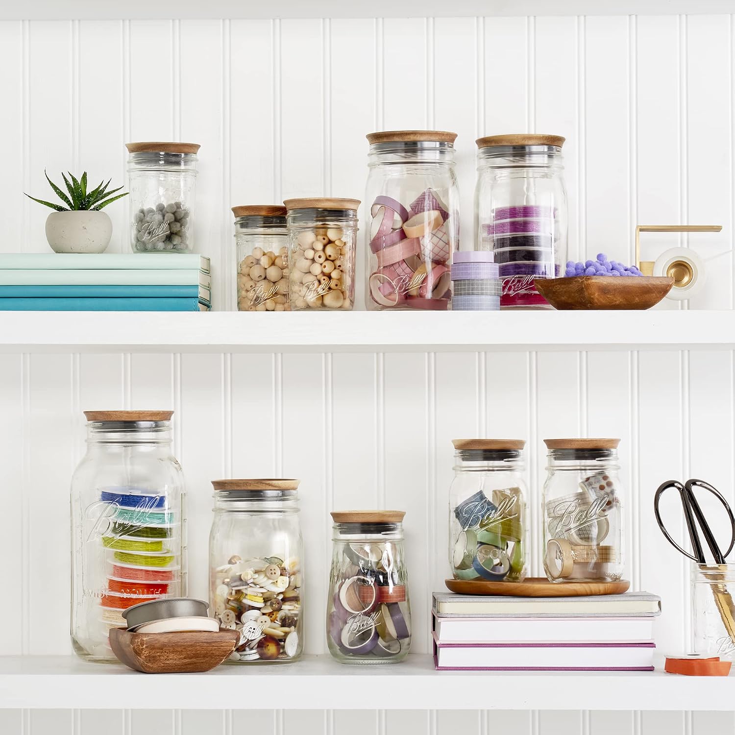 Thumbnail 6 de Ball Wood-Lid Wide-Mouth Jar Caps (Pack of 5) for Ball Jars