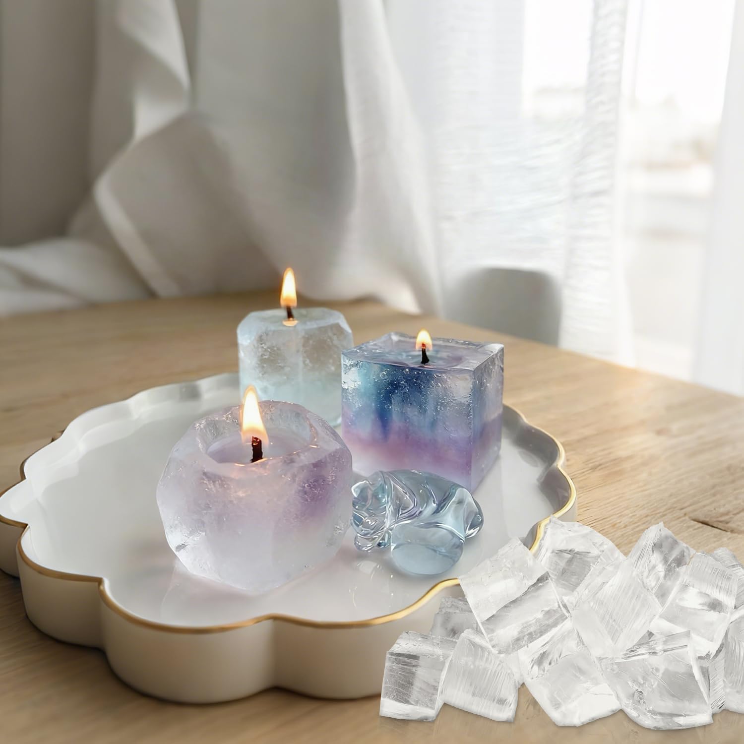 Detalle 2 de fclayvts SV001 Clear Jelly Candle Wax, 10 lb Transparent Gel for DIY