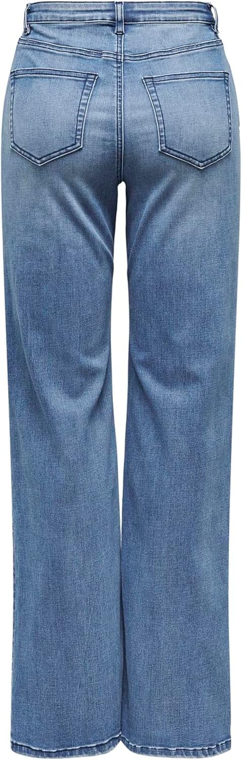 Detalle de ONLY Damen Jeans mit weitem Bein ONLJUICY-WAUW in hoher Taille