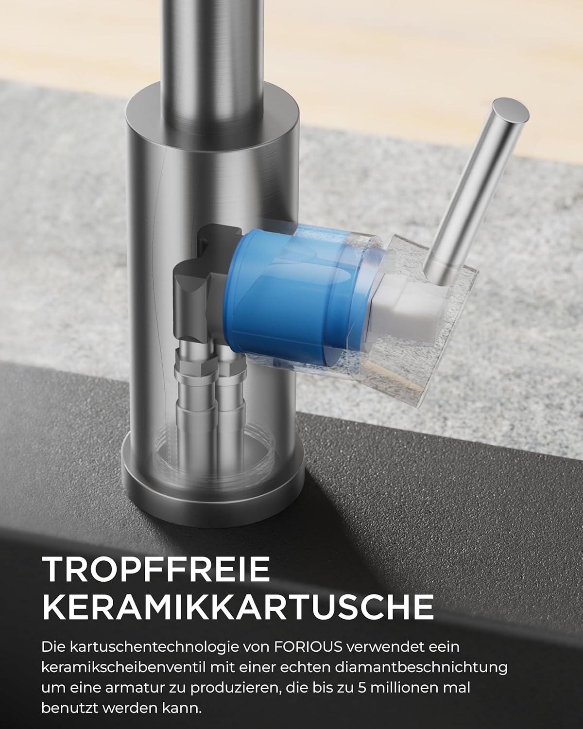 Detalle 2 de FORIOUS Wasserhahn Küche 27×30,6×26,9 cm 🚰