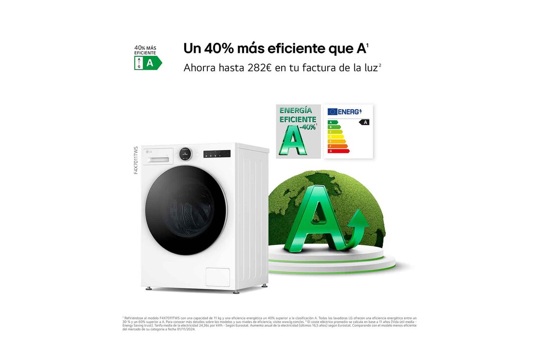 Thumbnail 3 de LG F4X7011TWS Lavadora 11 kg, 1.400 rpm