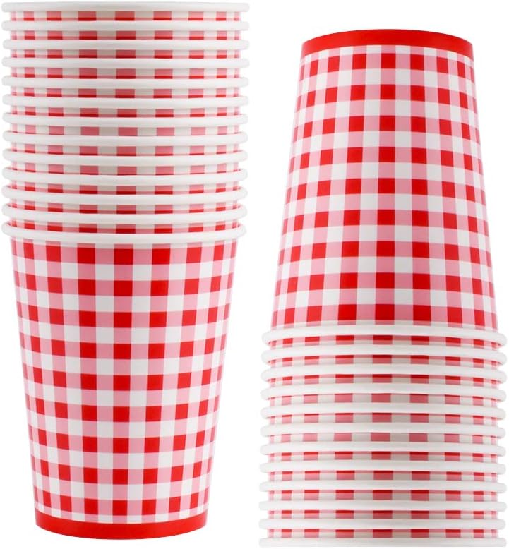 Thumbnail 6 de Gatherfun Gingham Red and White Party Supplies — Disposable Tableware Set for 25