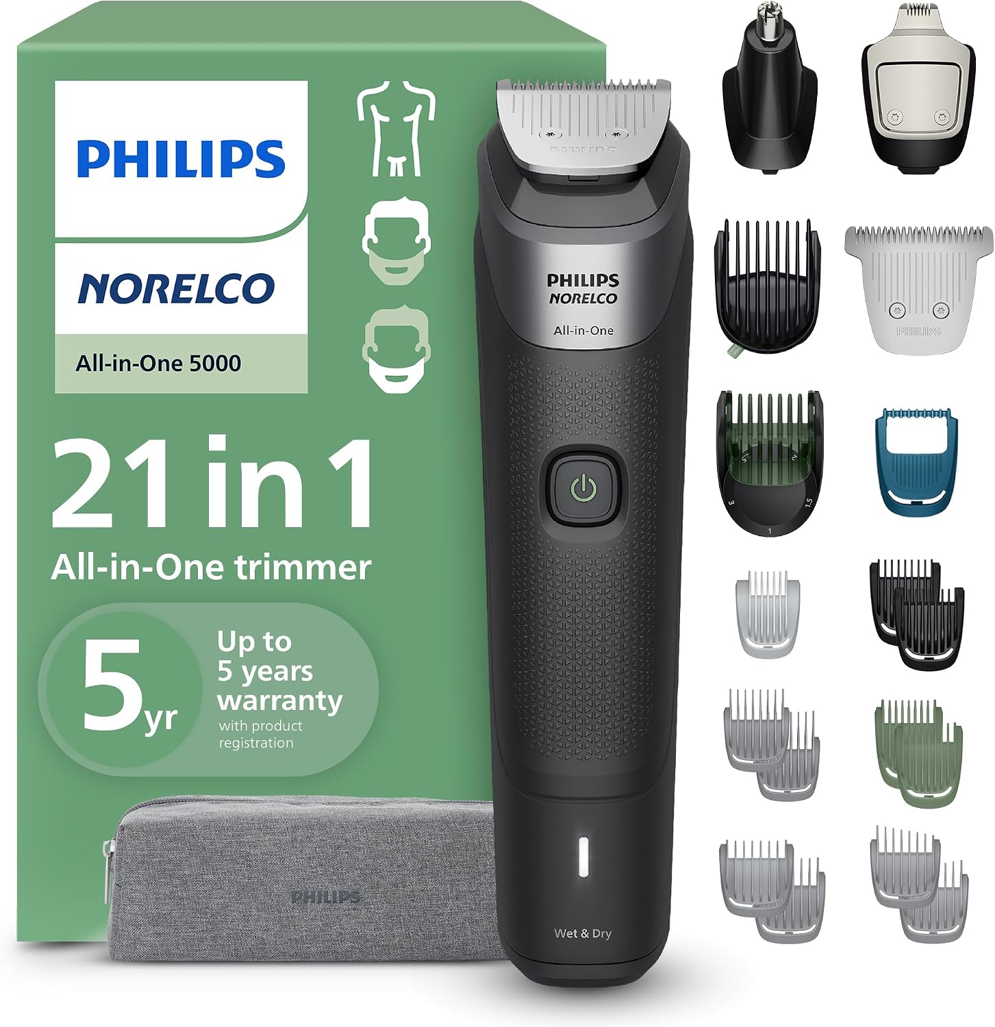 Detalle de Norelco MG5995/40 Trimmer 22 Settings 🪒