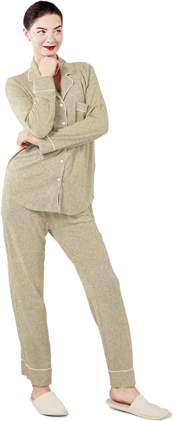 Thumbnail 6 de Dowesrobe Women's Pajama Set: Long Sleeve Button-Down Knit Loungewear