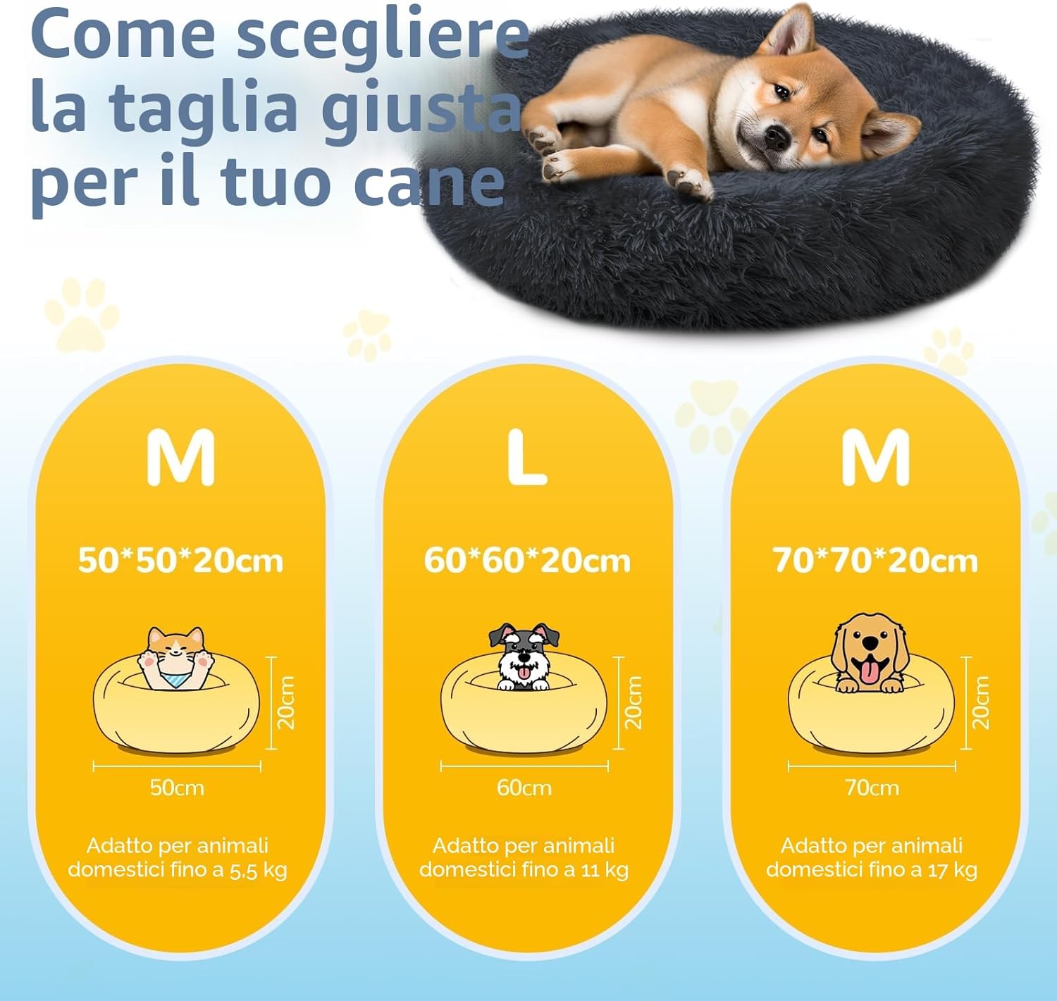 Detalle 2 de LUOJINYI Cuccia morbida rotonda per cani 50 cm