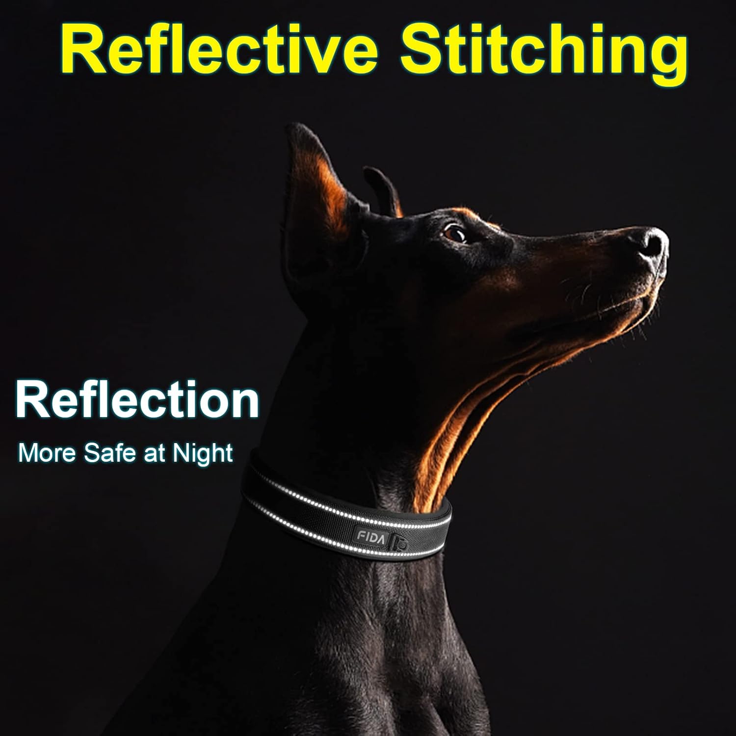 Thumbnail 4 de Fida Padded Dog Collar 500kg metal buckle