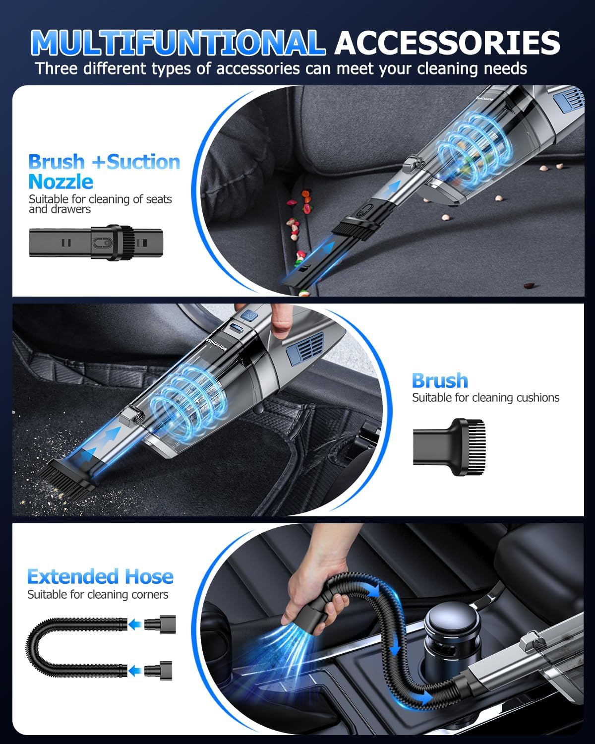 Thumbnail 2 de BQYPOWER 16000PA Handheld Vacuum