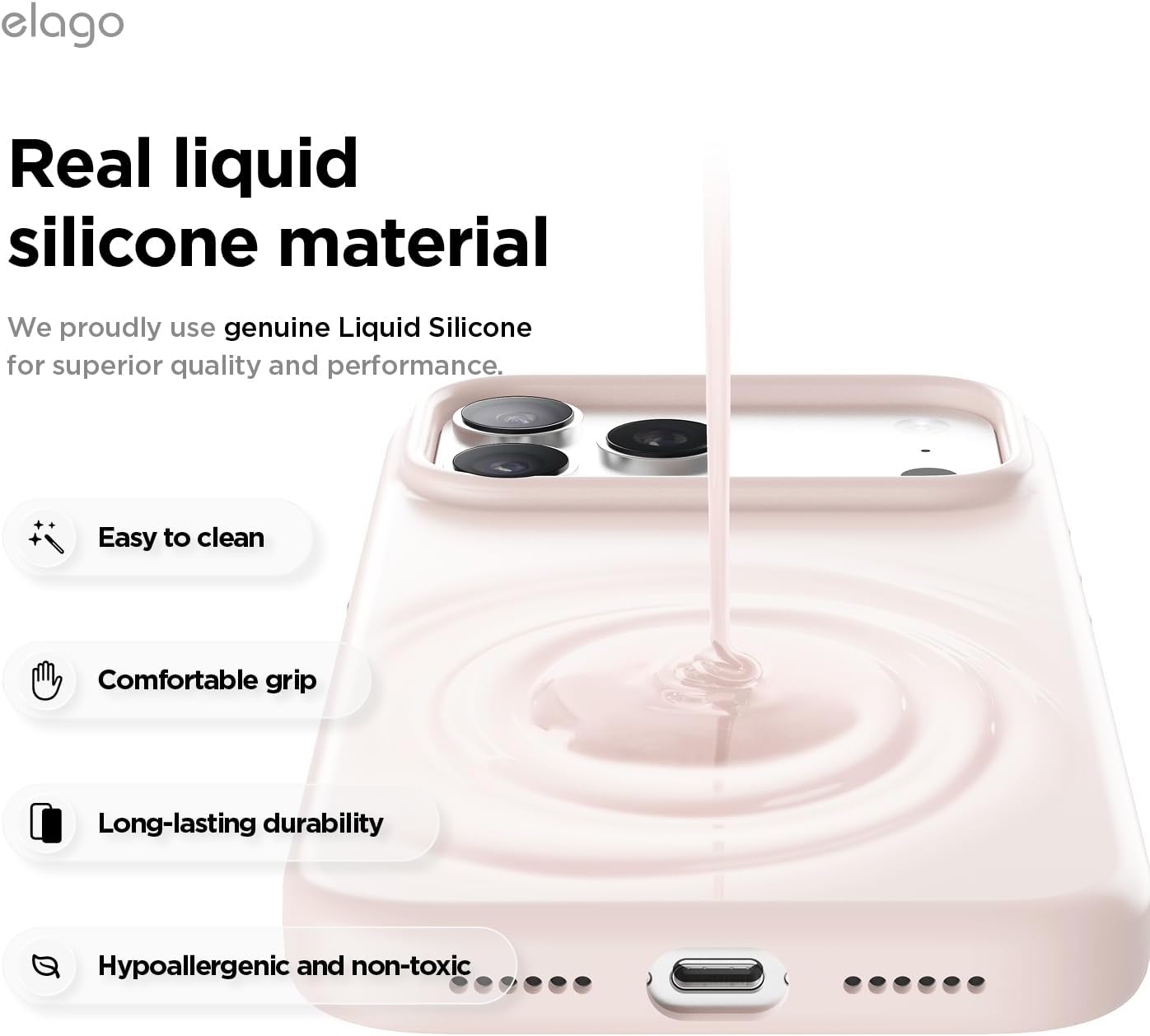 Thumbnail 5 de elago Magnetic Silicone Case for iPhone 17 Pro Max (6.9”) in Lovely Pink — MagSafe-compatible protective cover