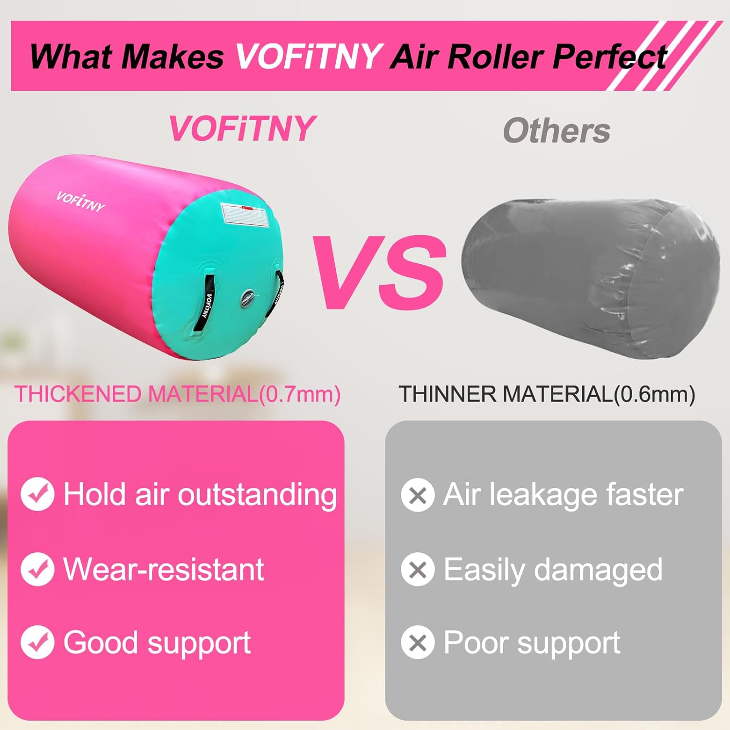 Thumbnail 6 de VOFiTNY Gymnastics Air Barrel Inflatable Octagon Tumbler Roller (without pump)