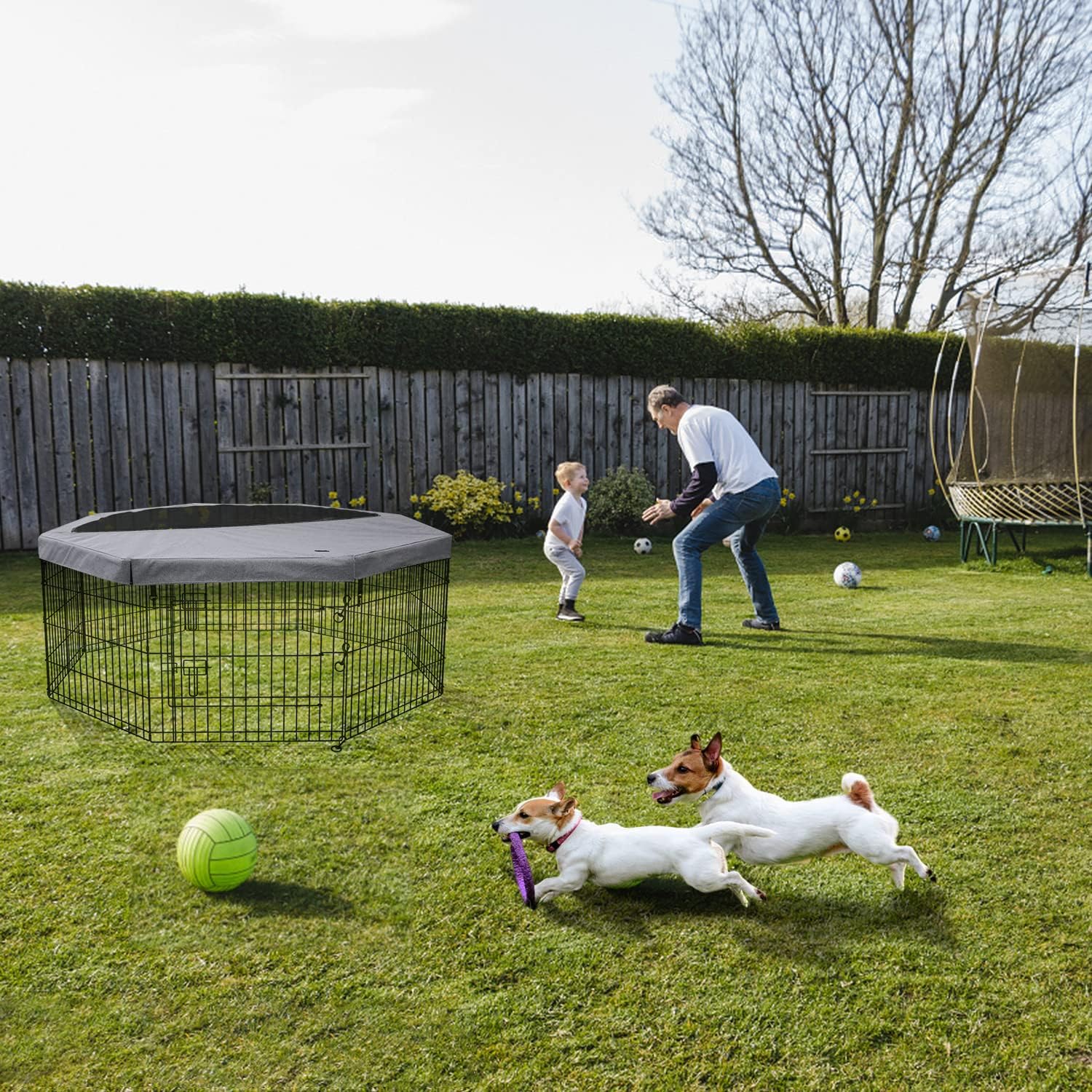 Detalle de PETIME Foldable Dog Exercise Pen 24" H