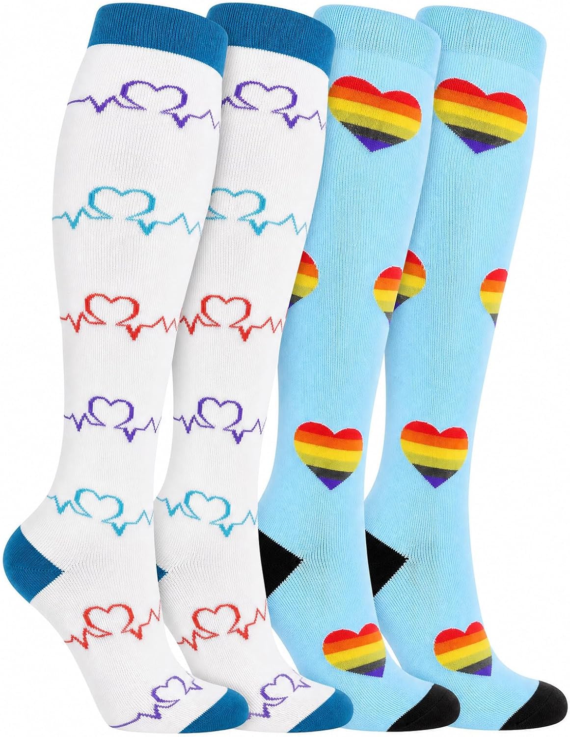 Thumbnail 6 de Losvcbcx Compression Socks for Adults – 2/4/6/7 Pairs, 15-20 mmHg, Knee-High Support for Running, Travel, Work and Recovery