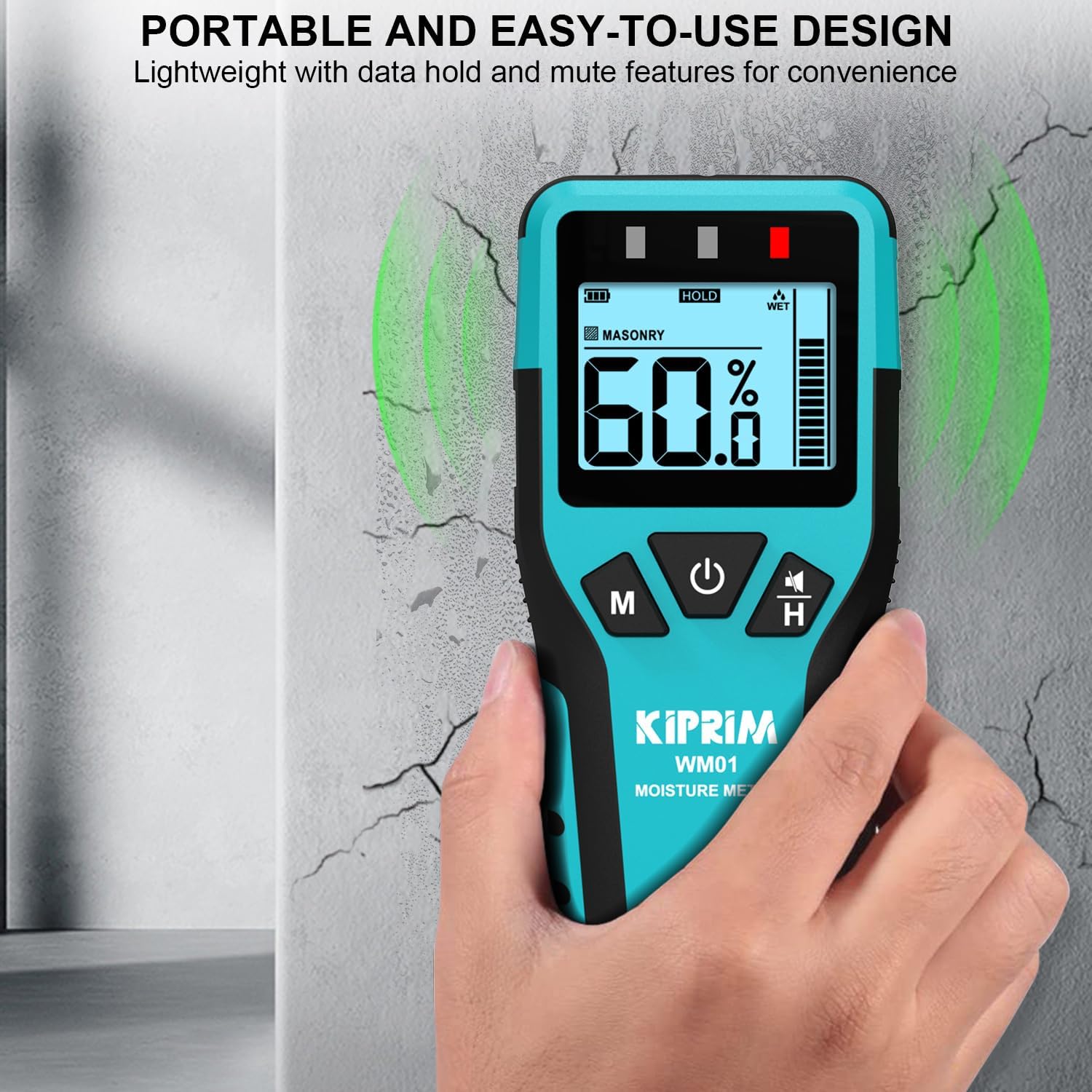 Thumbnail 5 de Kiprim Pinless Damp Meter 4-mode moisture meter