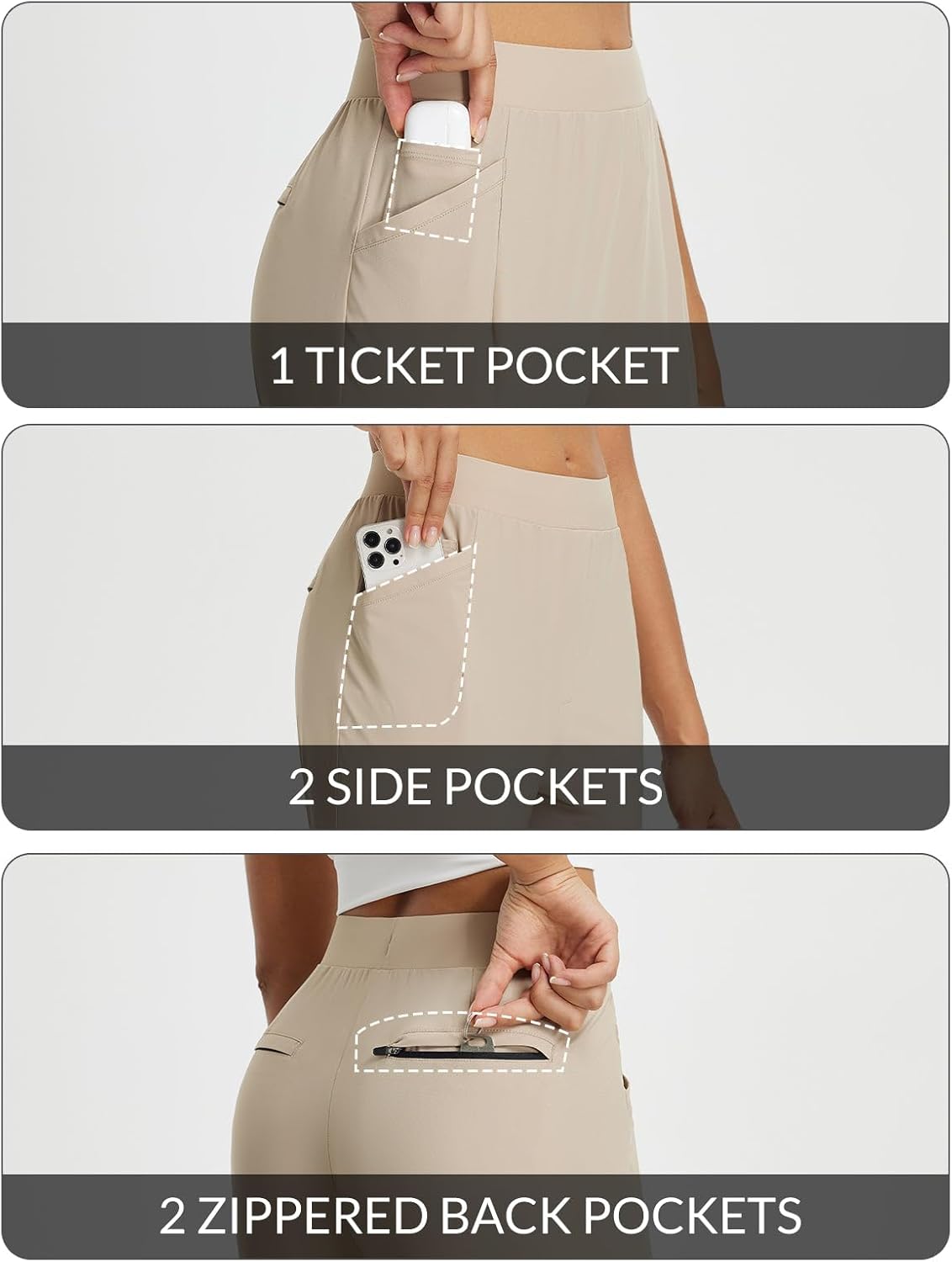 Thumbnail 5 de baleaf Women's Travel Pants with Zipper Pockets: Stretchy, Business-Casual Slacks with Practical Pockets