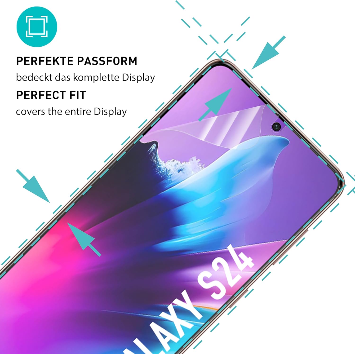 Thumbnail 1 de SmarTect TPU Matte Screen Protector for Samsung Galaxy S24, 2-Pack