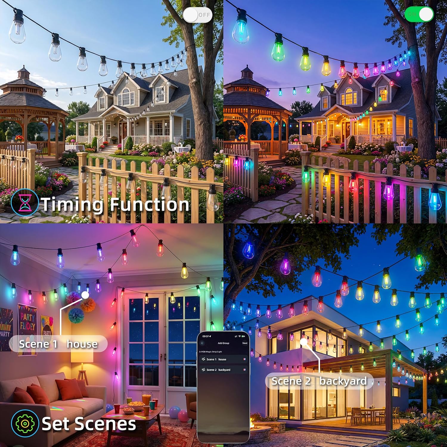 Thumbnail 4 de Outdoor String Lights, 200 ft