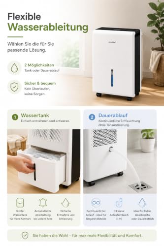 Detalle 2 de Comfee MDDP-50DEN7 Entfeuchter – 50 L/24h, Raumgröße ca. 250 m³ (100 m²)