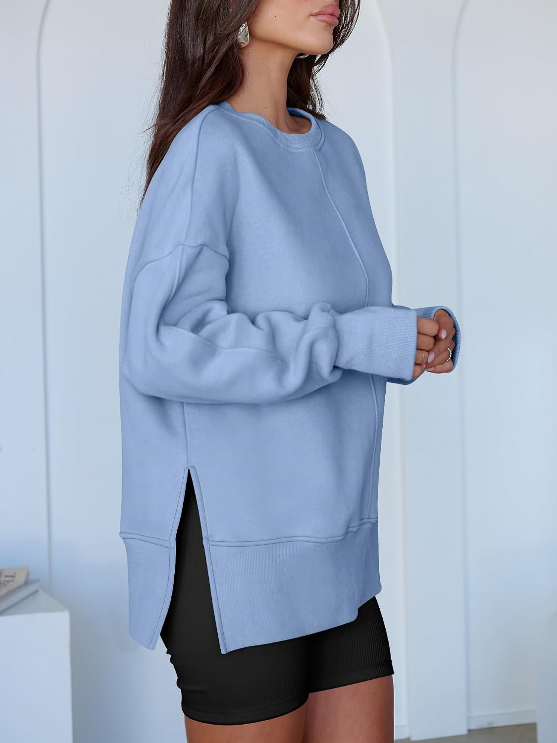 Detalle de ANRABESS Oversized Women's Hoodie thumbhole long sleeve