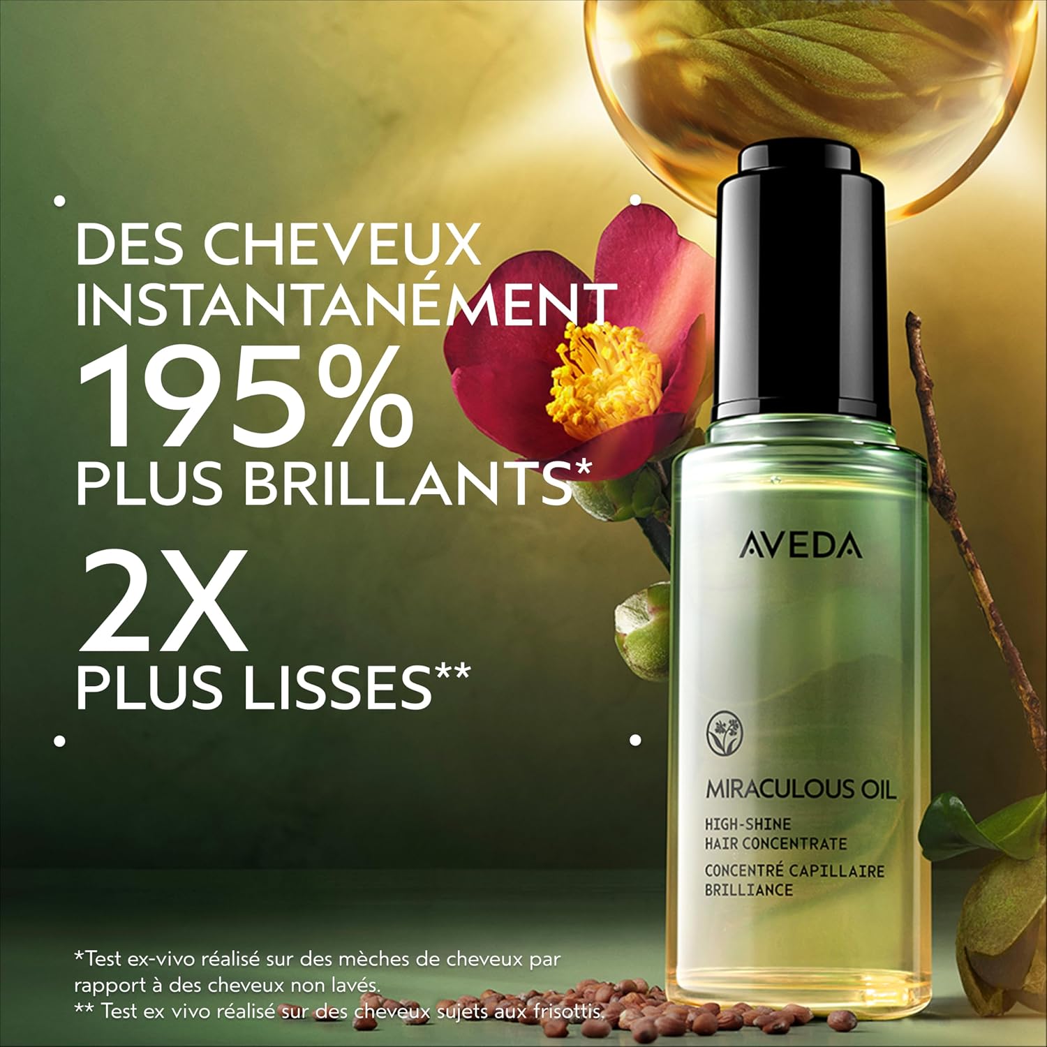 Detalle de Aveda Miraculous Oil Concentré capillaire brillance – Huile capillaire vegan 50 ml