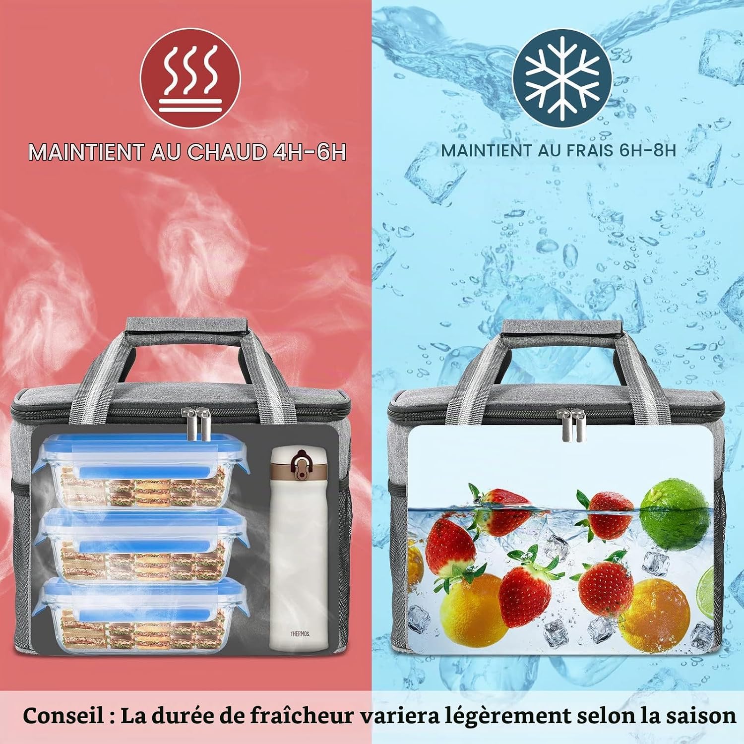 Detalle 2 de DUNSOO DU22111201 koeltas van 15 liter, opvouwbaar met verstelbare riem