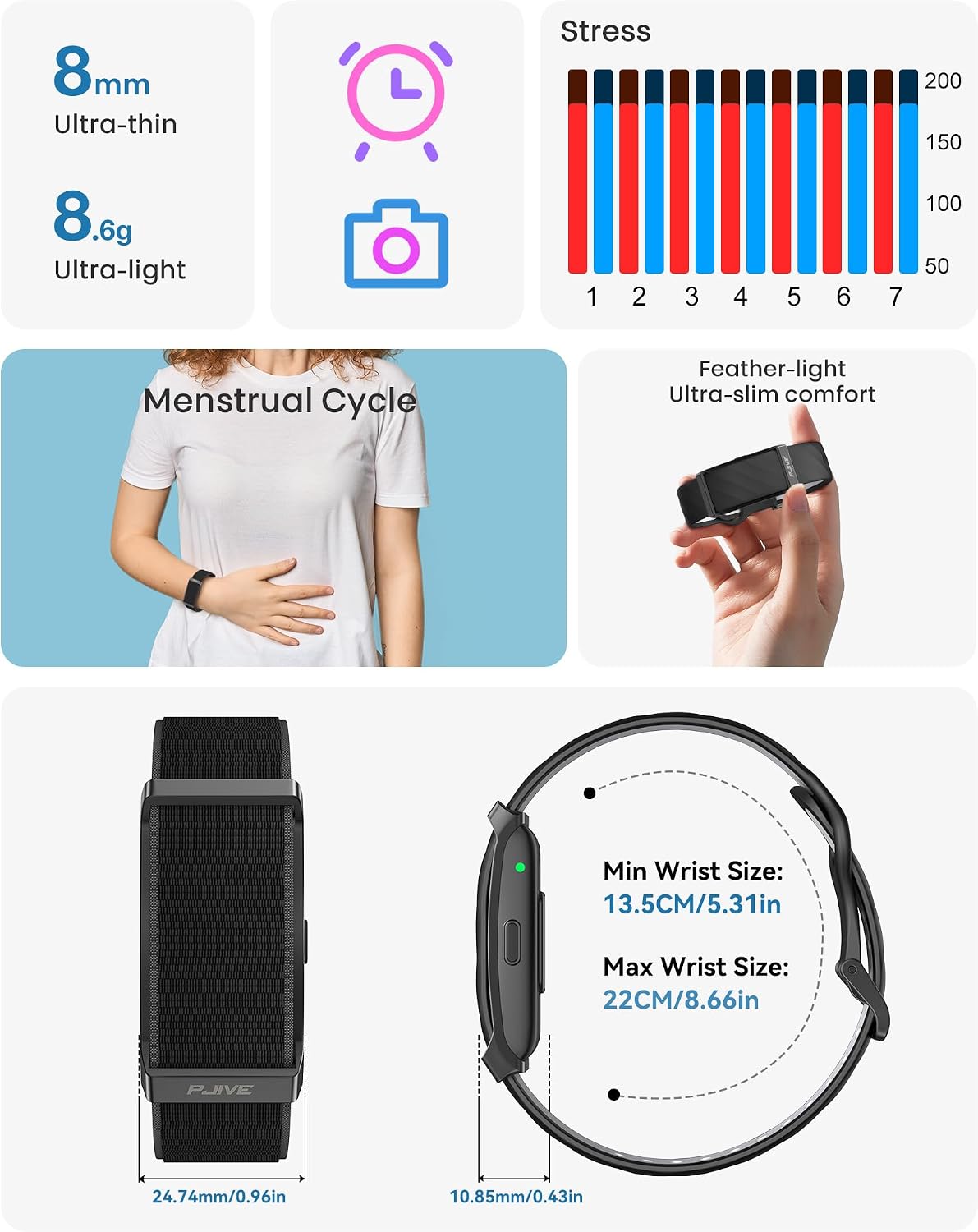 Thumbnail 6 de Smart Bracelet Activity Tracker with Silicone Band