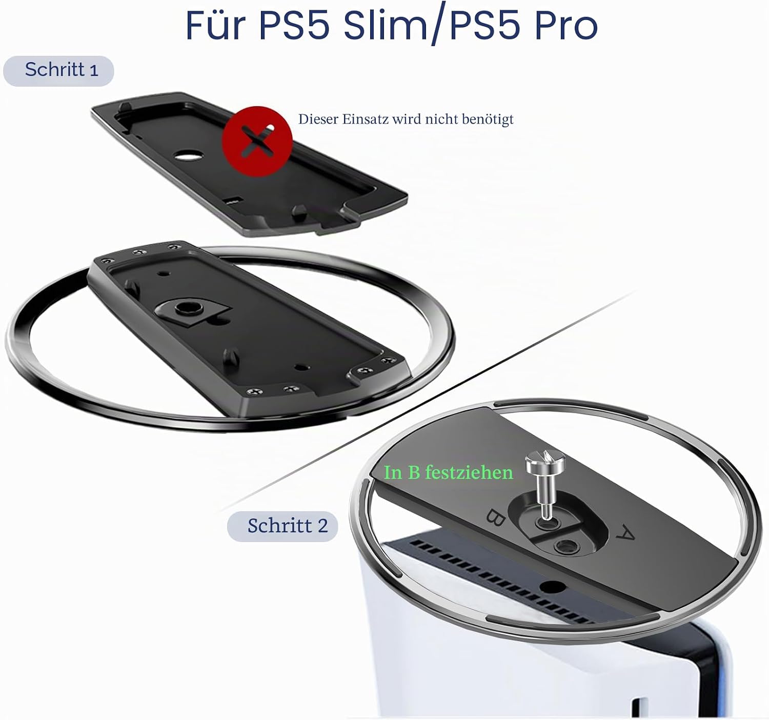 Detalle 2 de ANNSKIN vertikaler Ständer für PS5 Slim / PS5 Pro: rutschfeste Basishalterung für einen sauberen Stand