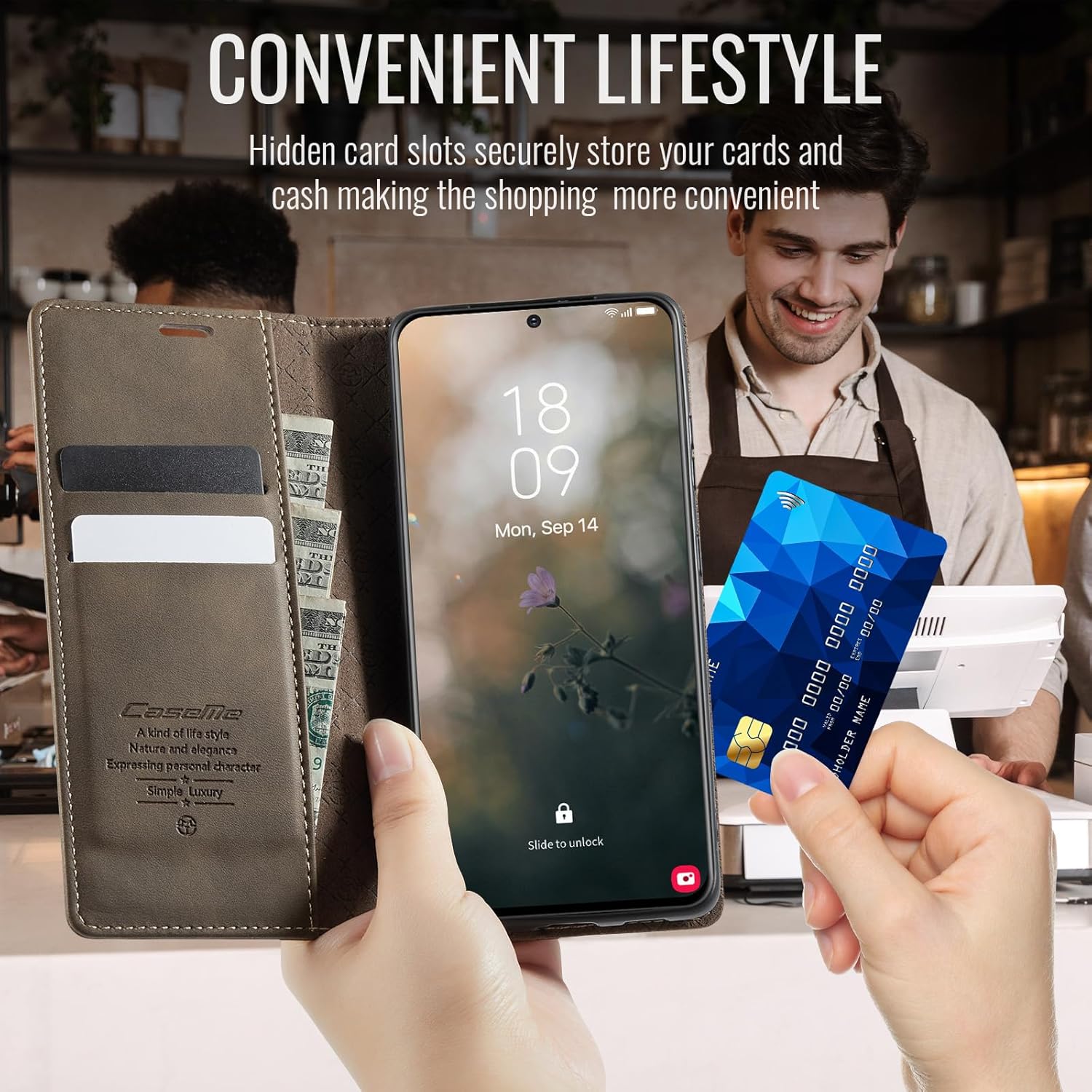 Thumbnail 3 de Cracedily Handyhülle für Samsung Galaxy S20 Plus – Premium Klapphülle mit RFID-Schutz und Standfunktion