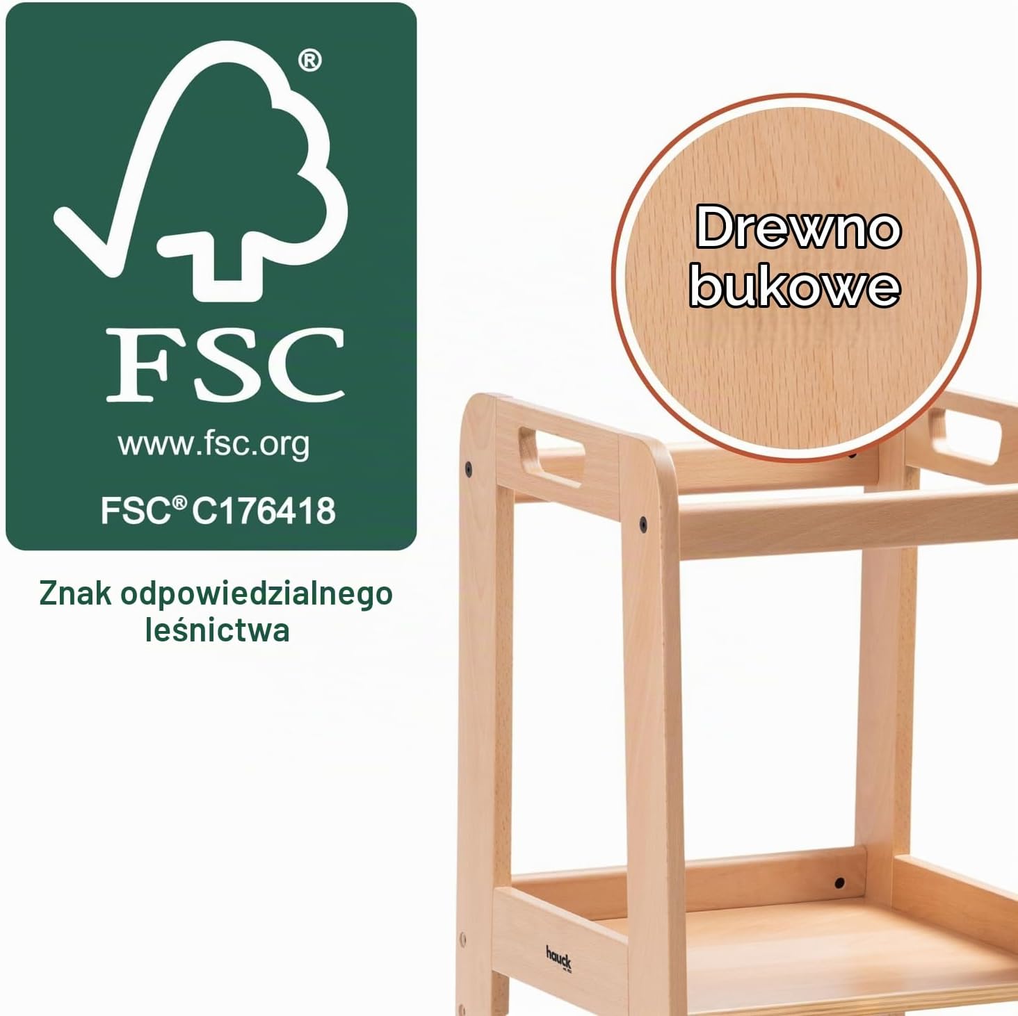 Thumbnail 6 de Hauck Learn N Explore Natural 690024 – regulowana wieża edukacyjna FSC, do 40 kg