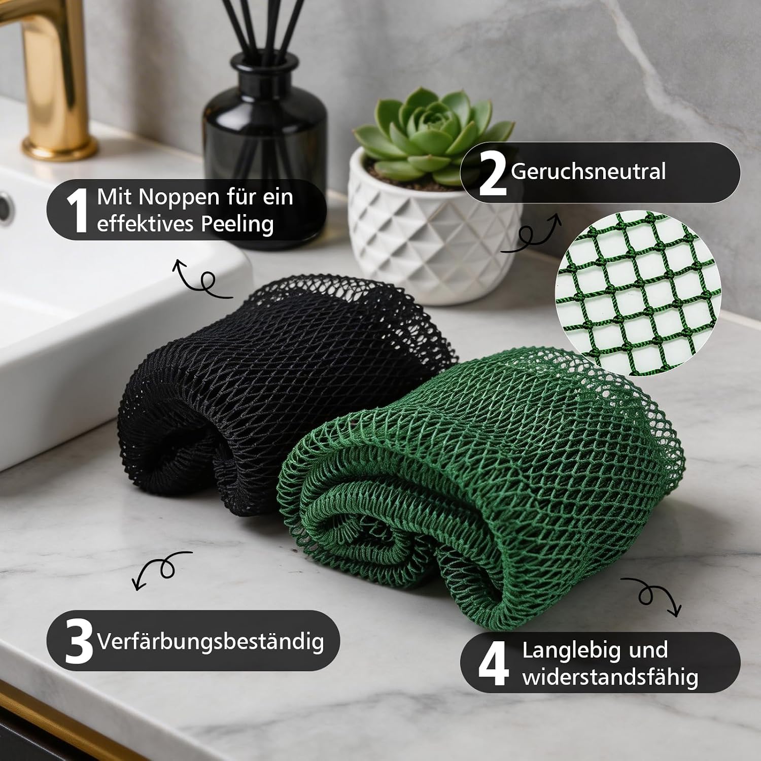 Thumbnail 3 de InemzTal African Net Sponge, Afrikaanse netspons set van 2 met geschenkdoos