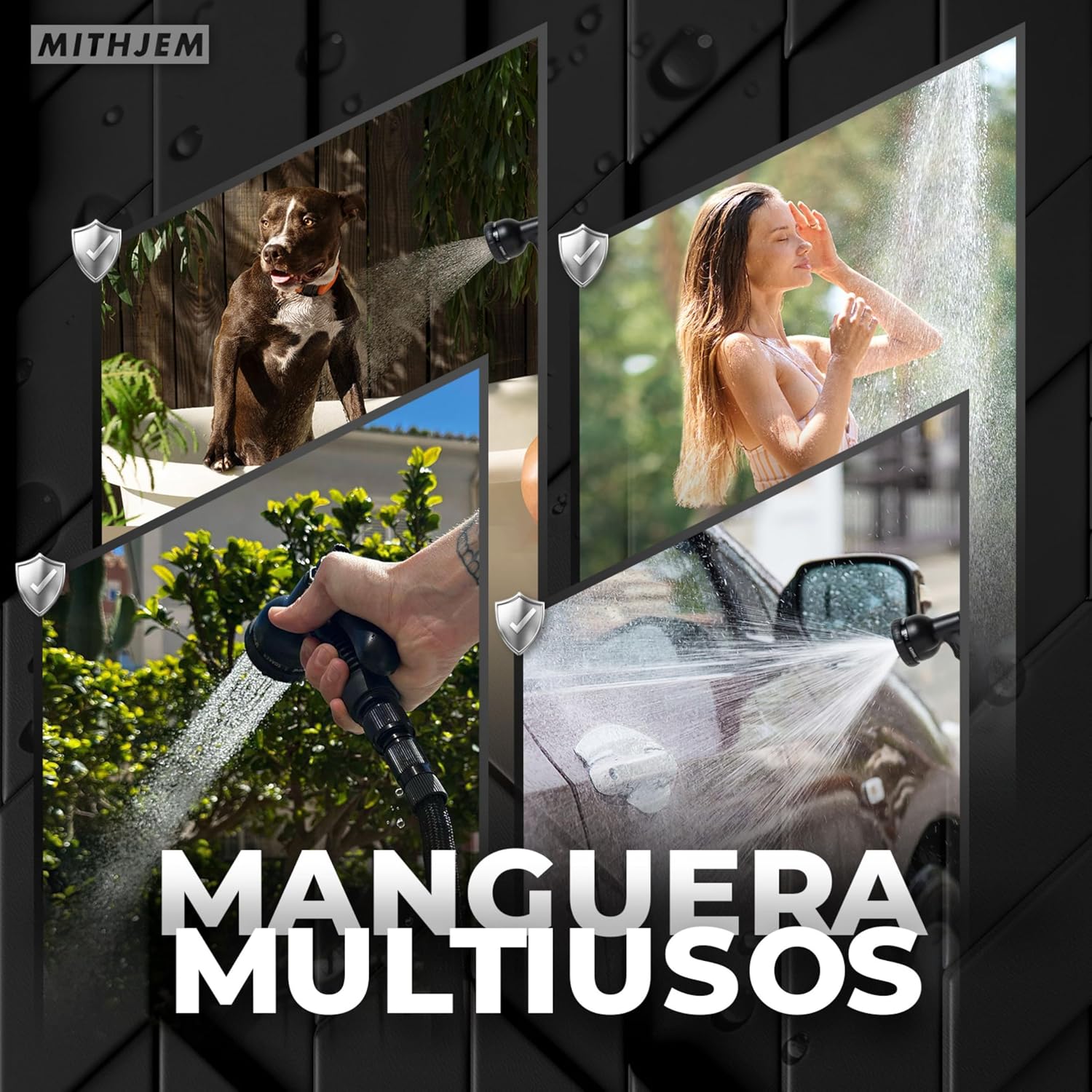 Thumbnail 6 de Manguera Jardin 15m – MITHJEM Poliester 3750D Alta Densidad con Conectores Metalizados 1/2" y 3/4