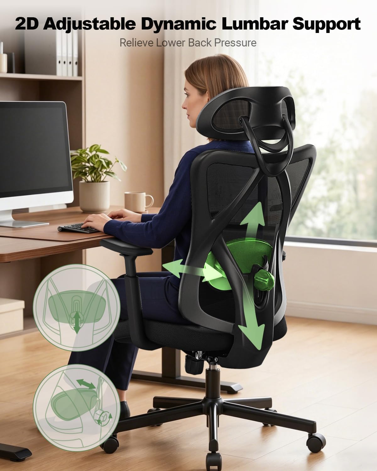 Thumbnail 4 de BASETBL Ergonomic High Back Mesh Office Chair