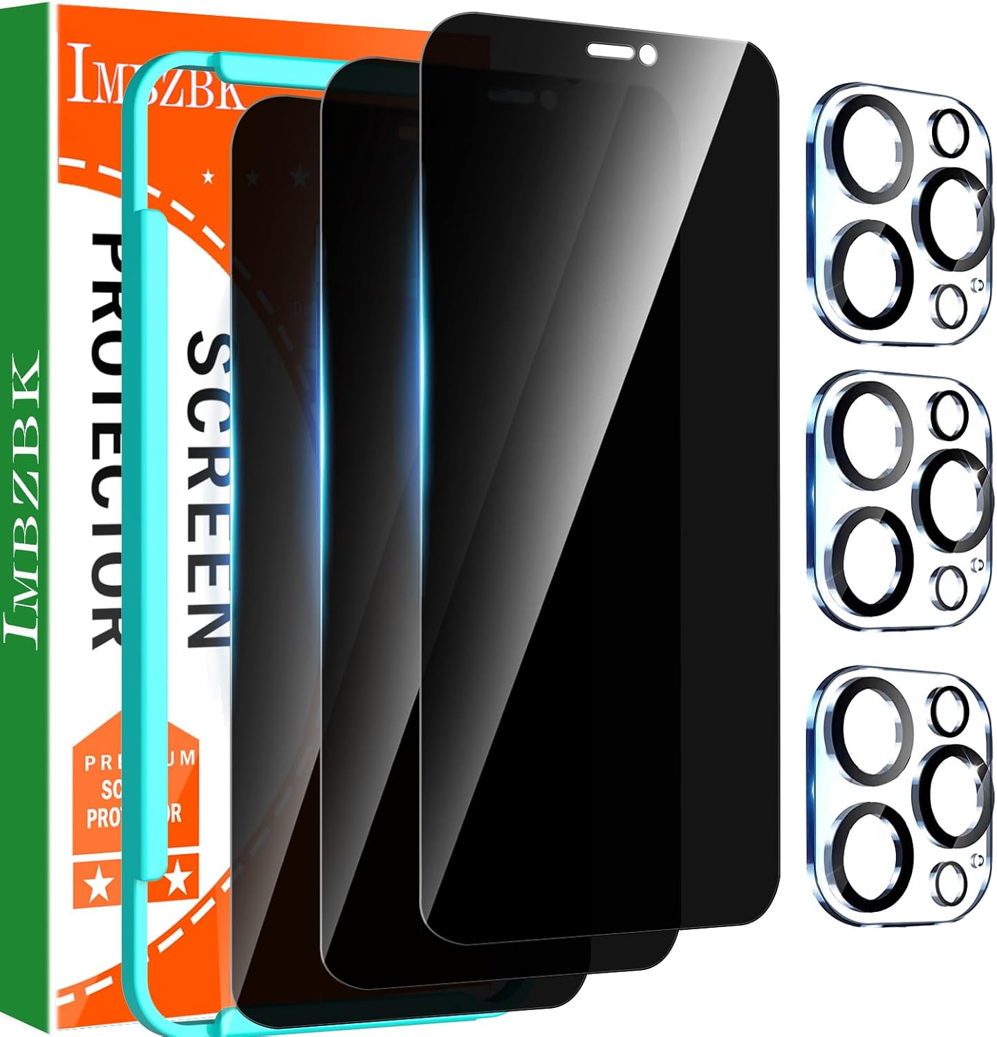 Detalle de IMBZBK iPhone 12 Pro Max Privacy Screen Protector, Tempered Glass 3-Pack