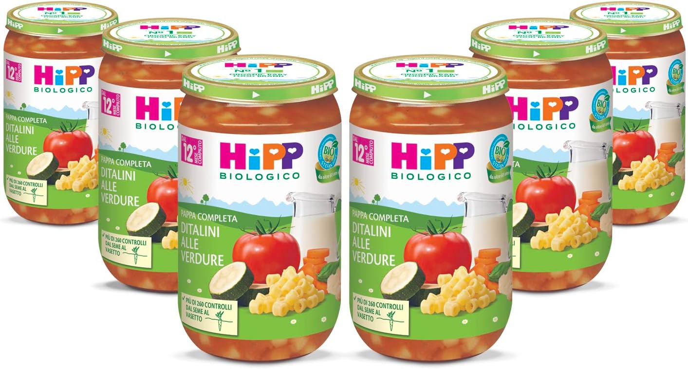 Detalle de HiPP Pappa Pronta Completa Bio – Ditalini Alle Verdure, 6 Confezioni da 250 g