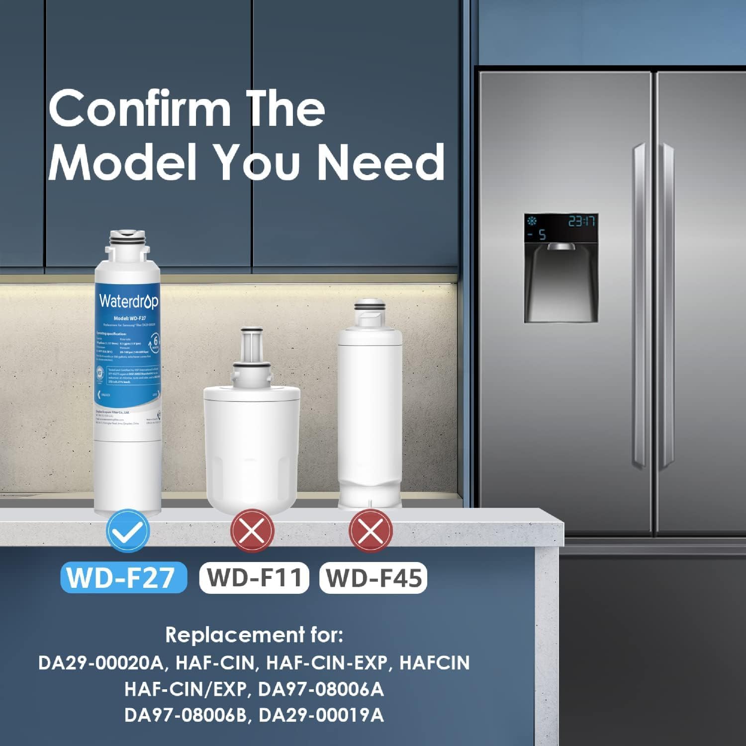 Detalle de Waterdrop Refrigerator Water Filter WD-F27
