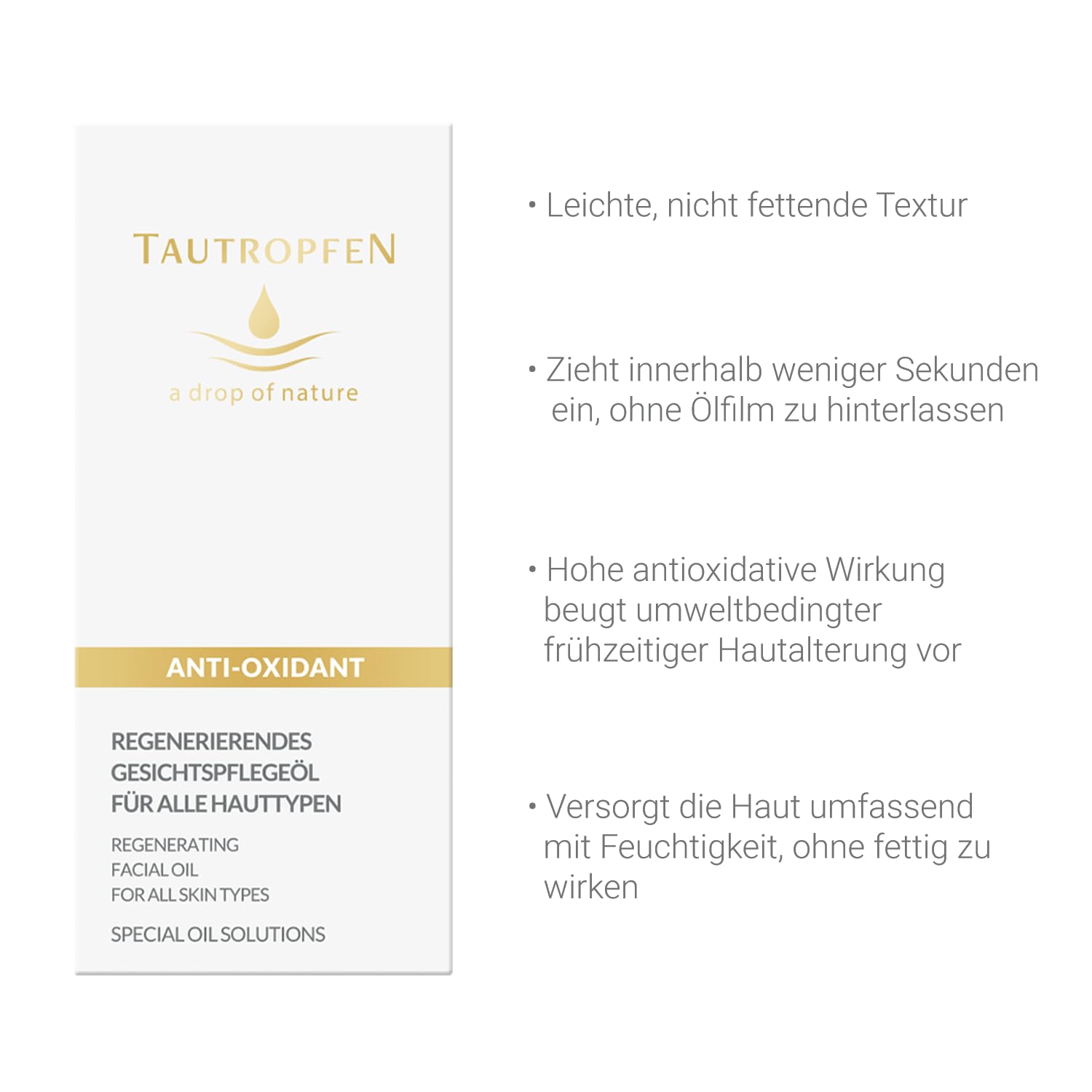Detalle de TAUTROPFEN Regenerierendes Gesichtspflegeöl 15 ml