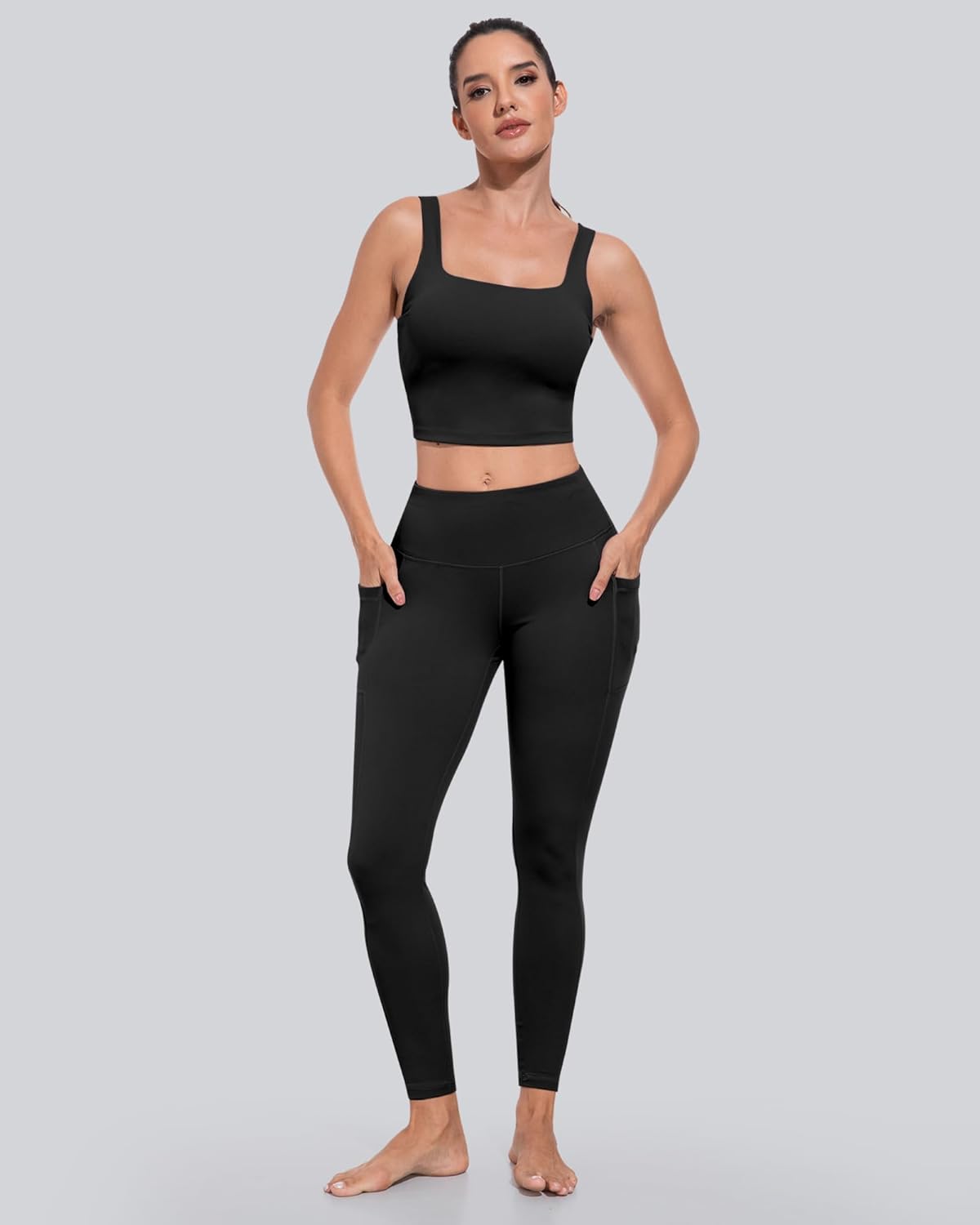 Thumbnail 1 de CHRLEISURE Leggings with Pockets for Women — High Waisted, Tummy Control, 3-Pack