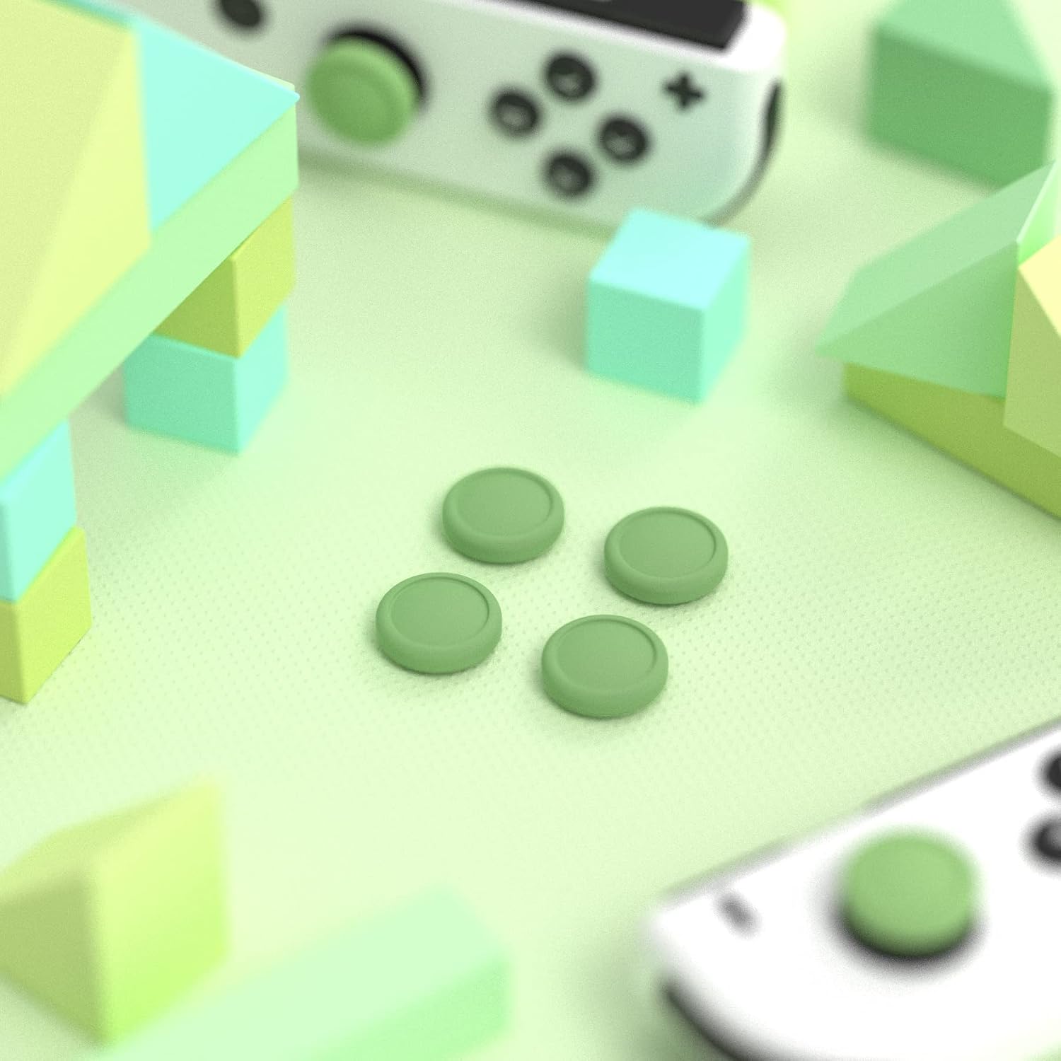 Thumbnail 4 de eXtremeRate PlayVital silicone thumb grip covers for Nintendo Switch Joy-Cons (Matcha Green)
