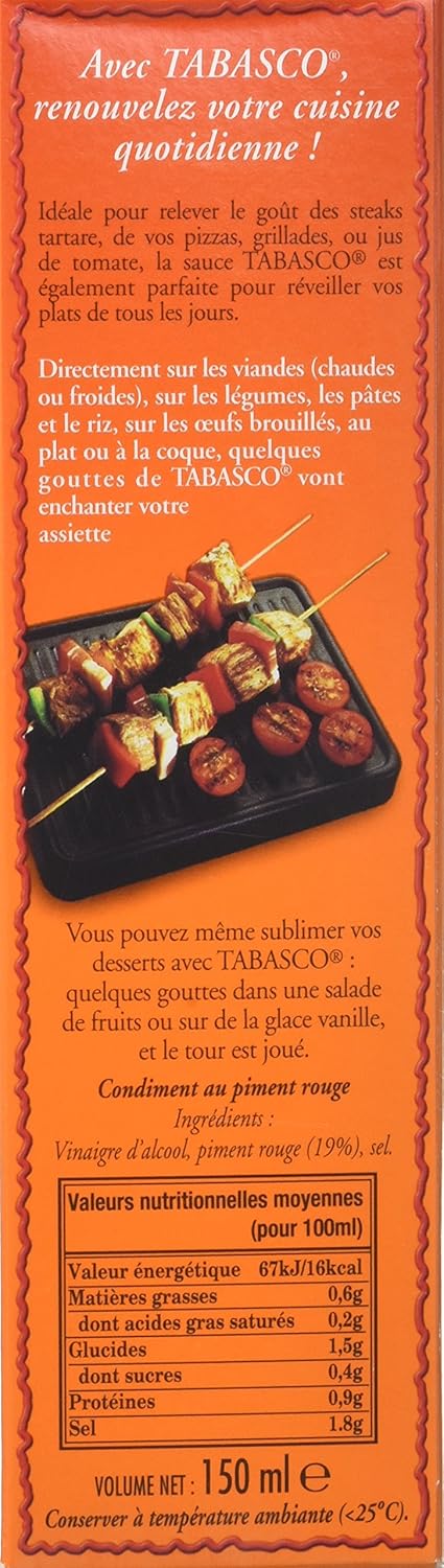 Detalle de Tabasco Sauce Pimenté Rouge Flacon 150 ml — Saveur originale Tabasco