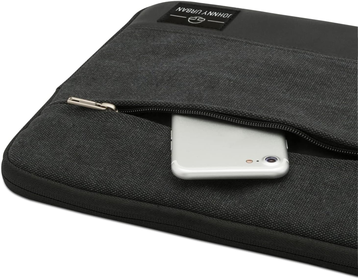 Detalle 2 de Custodia per MacBook Pro 13 e MacBook Air (2018) Johnny Urban in tela e pelle vegana imbottita antracite