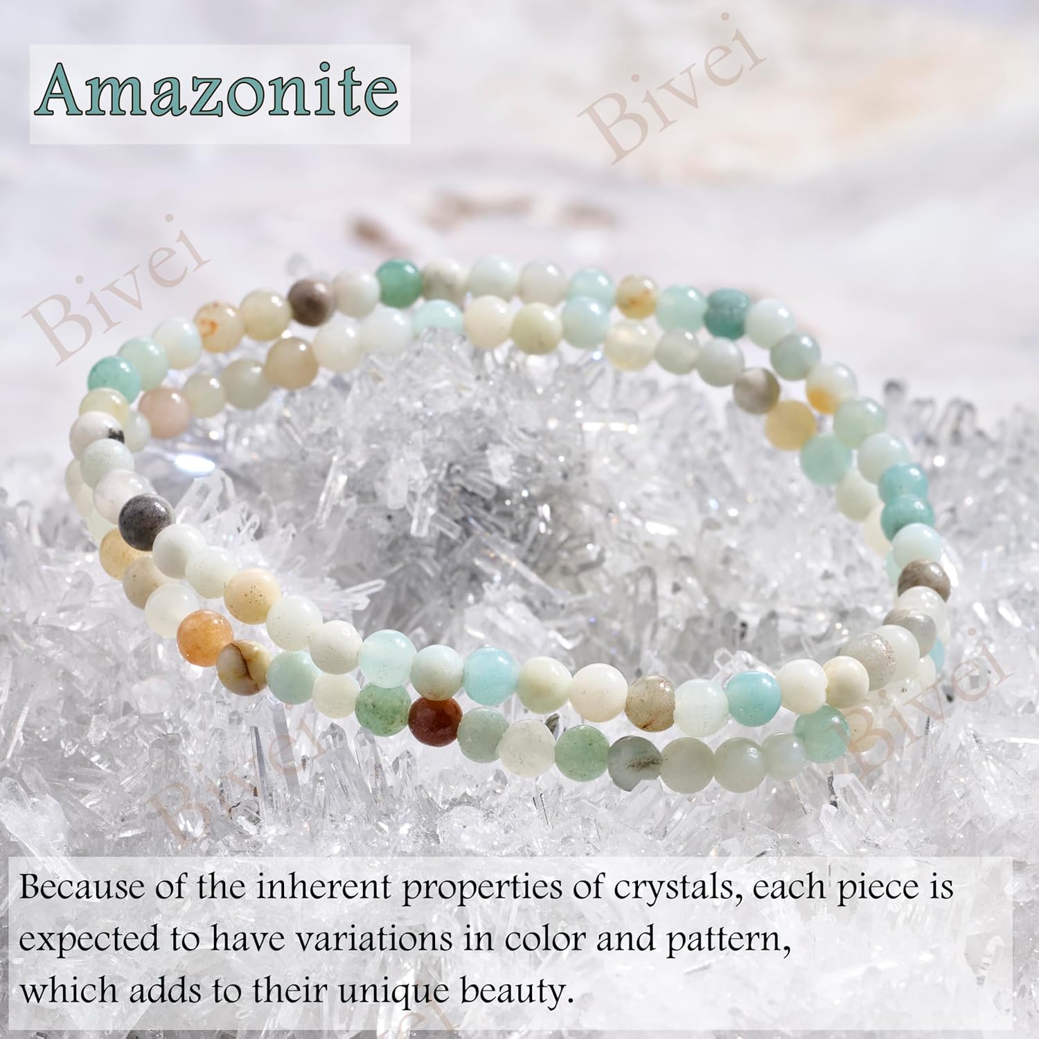 Detalle 2 de Bivei Braccialetto di Cristallo 4mm Amazzonite