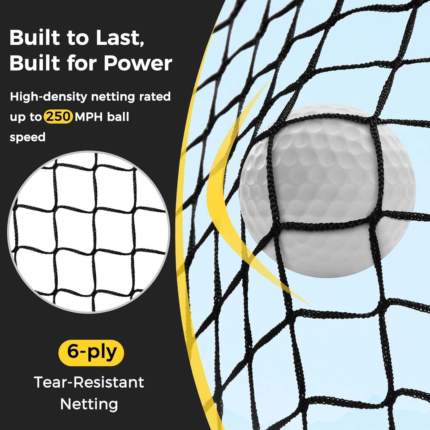 Thumbnail 4 de MangoStar Golf Net (11x8ft) Golf Simulator Hitting Net with HD Impact Screen & Target Cloth