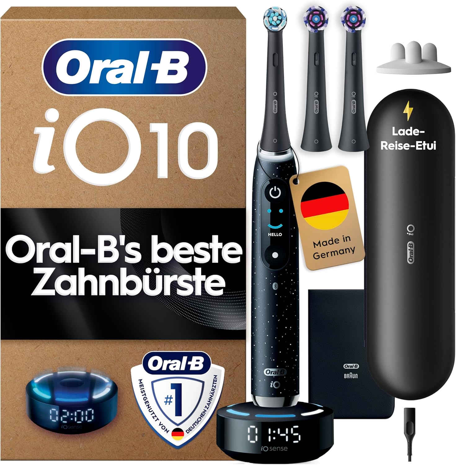 Detalle de Oral-B iO Series 10 elektrische Zahnbürste 3 Aufsteckbürsten