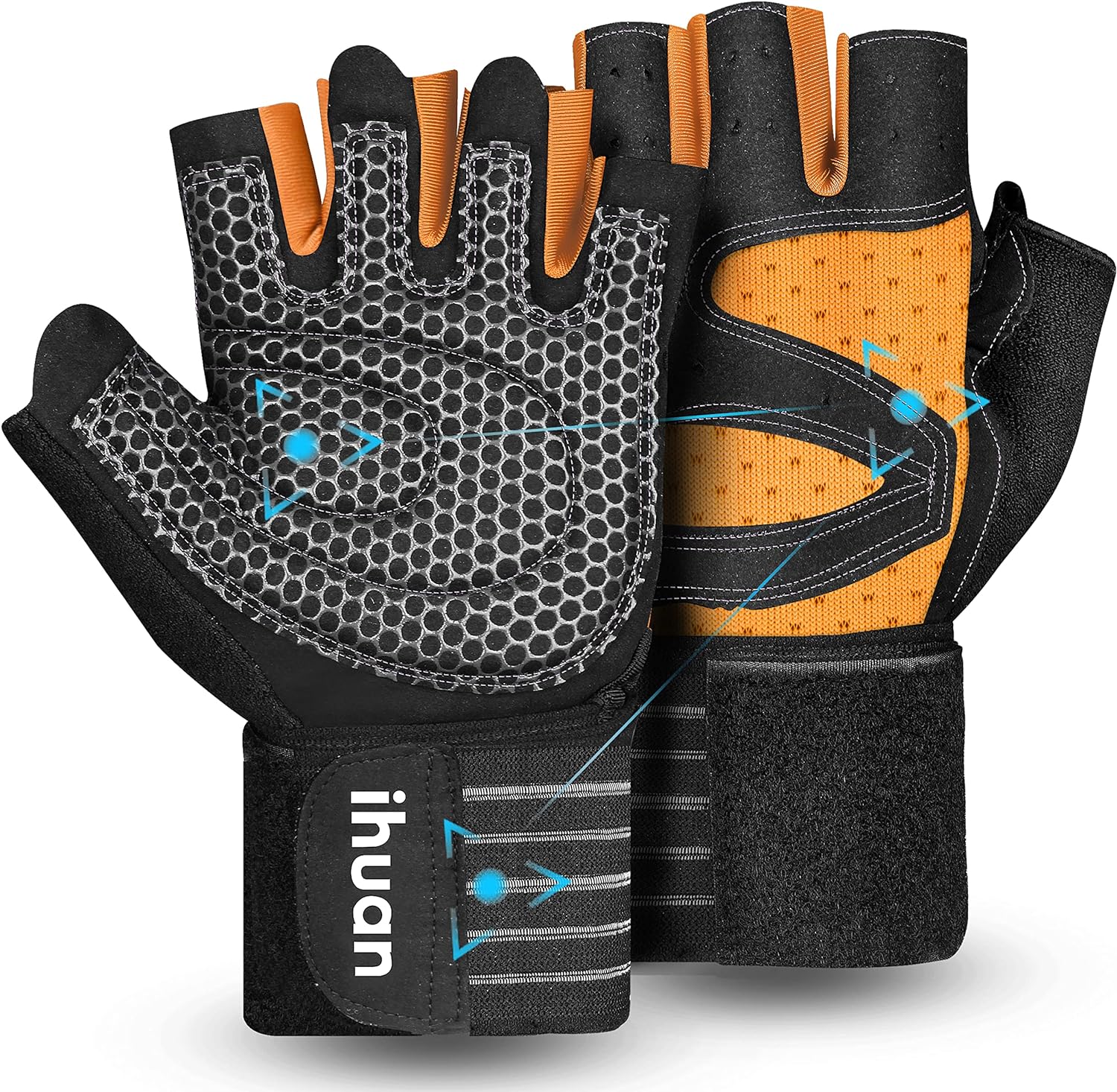 Thumbnail 6 de ihuan Ventilated Weight Lifting Gloves with Wrist Wraps