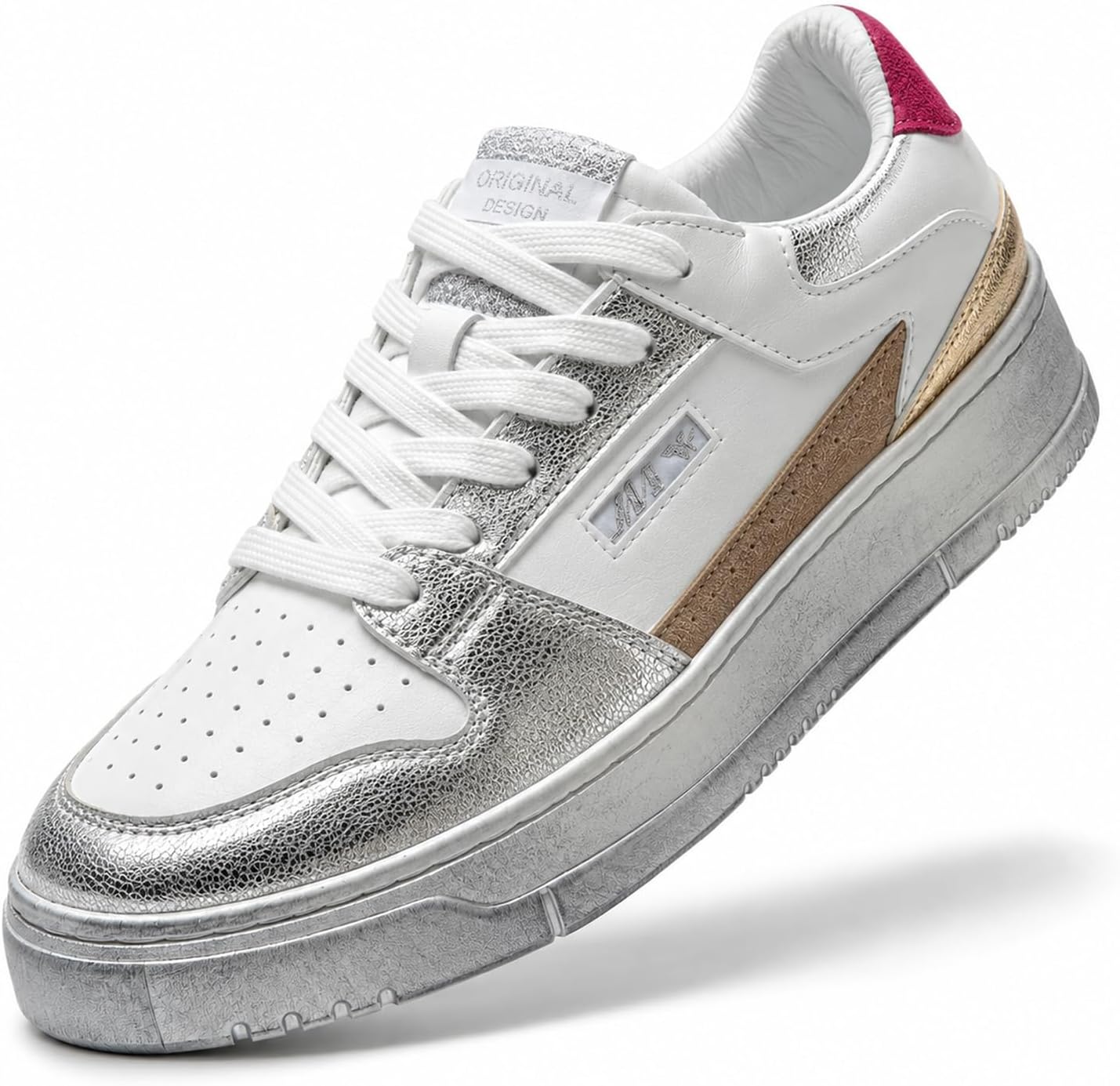 Detalle de JOMIX damessneakers met veters voor wandelen, casual gebruik en fitness