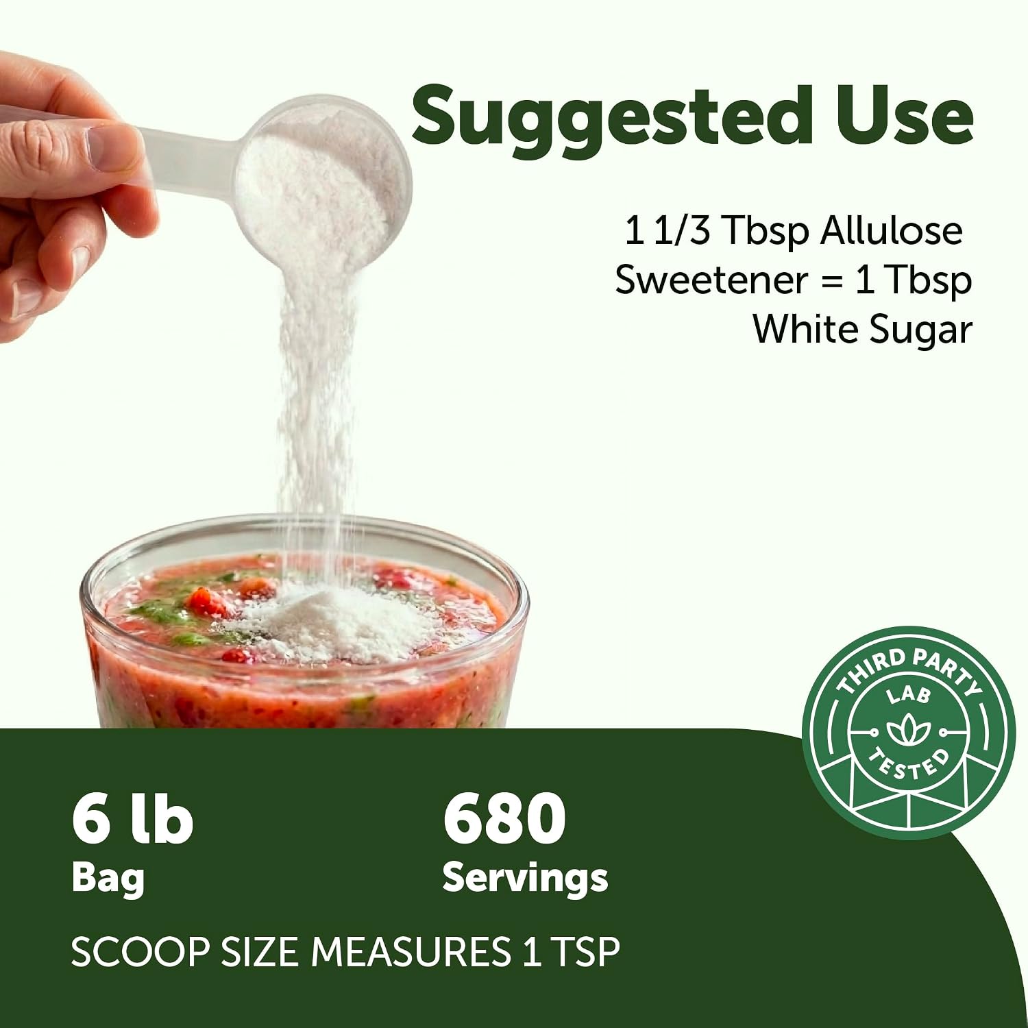 Detalle 2 de Micro Ingredients Allulose Sweetener, 6 lb Zero-Calorie Plant-Based Sugar Alternative