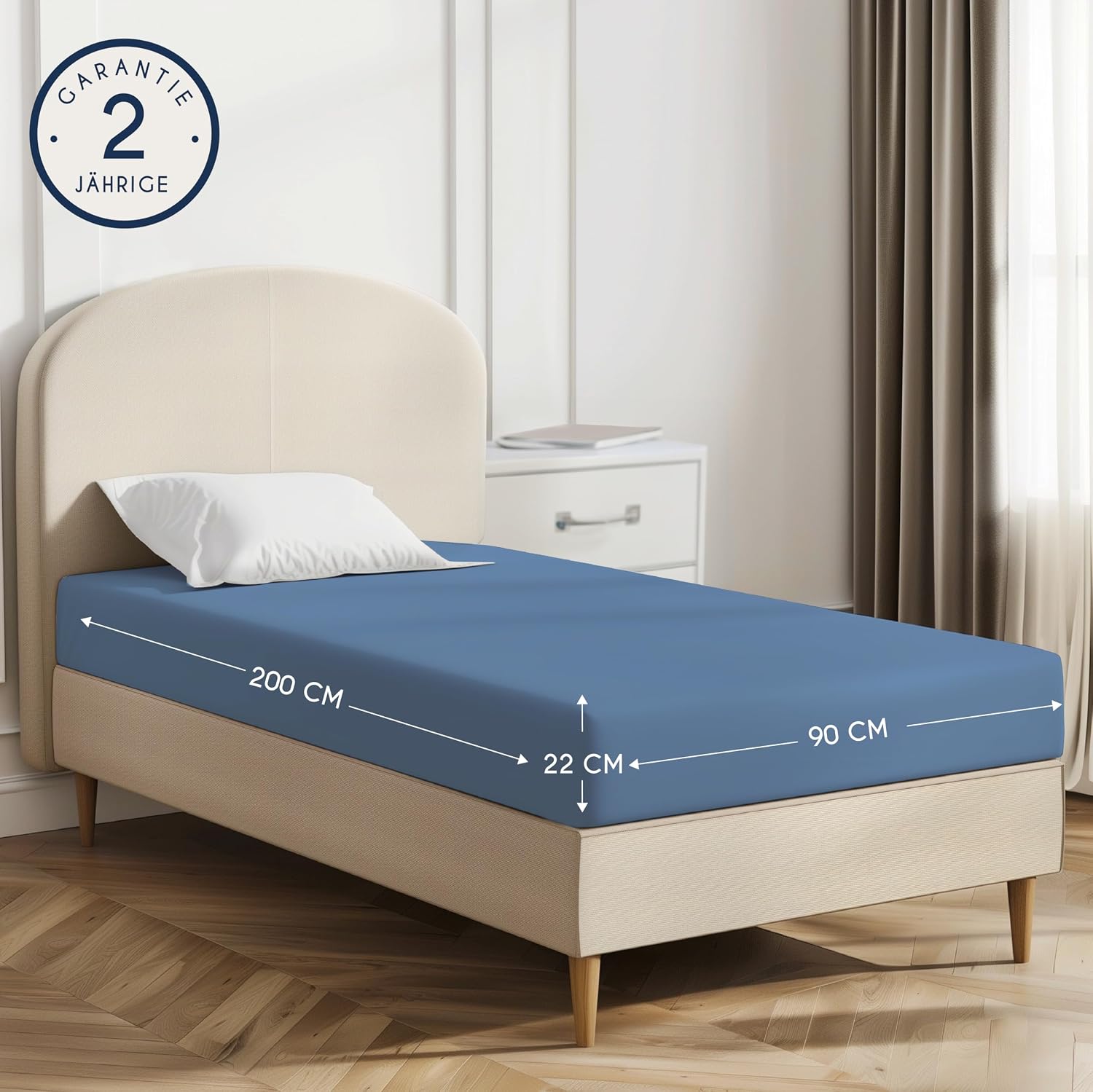 Detalle 2 de Dreamzie Spannbettlaken 90x190/200 cm Baumwolle