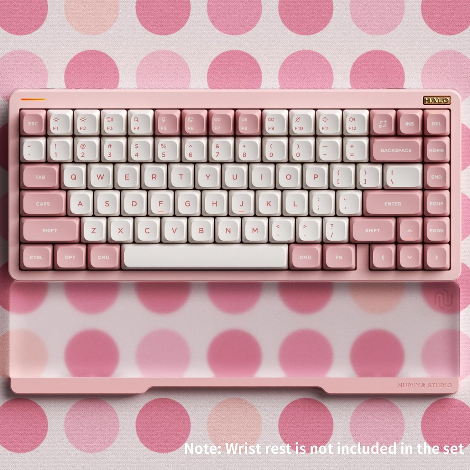 Detalle de Nuphy Halo75 V2 Mechanical Gaming Keyboard (75% Wireless, Hot-Swappable, RGB) – Pink Blush Switch