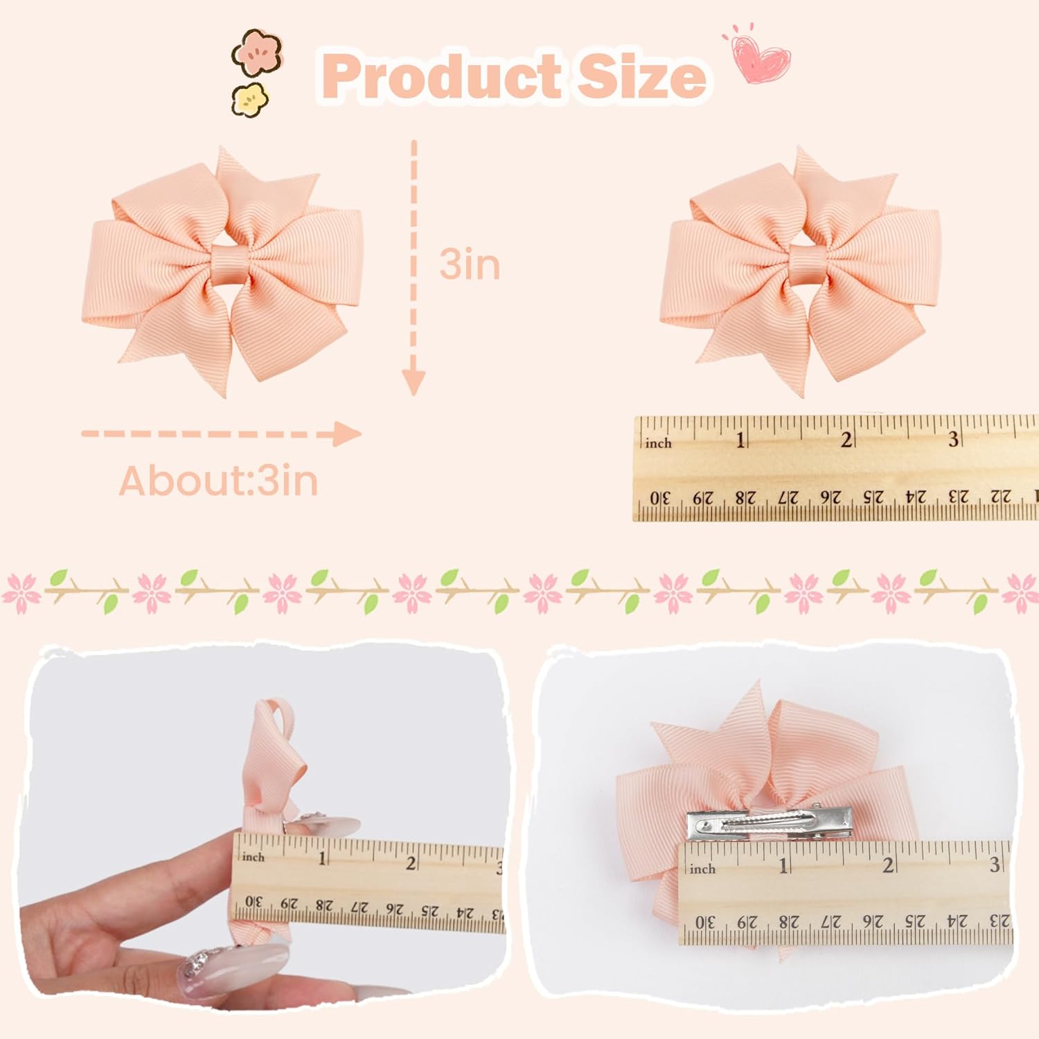 Detalle de CÉLLOT ty-054-40pairs Hair Bow Clips, 80-Piece Set in 40 Matching Colors