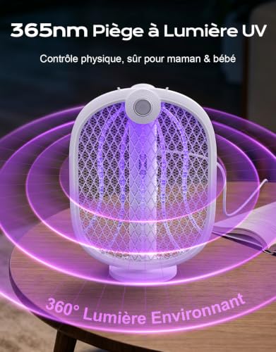 Thumbnail 2 de Rolgno 4000V Raquette Électrique Insectes – 1800mAh, 180° pliable